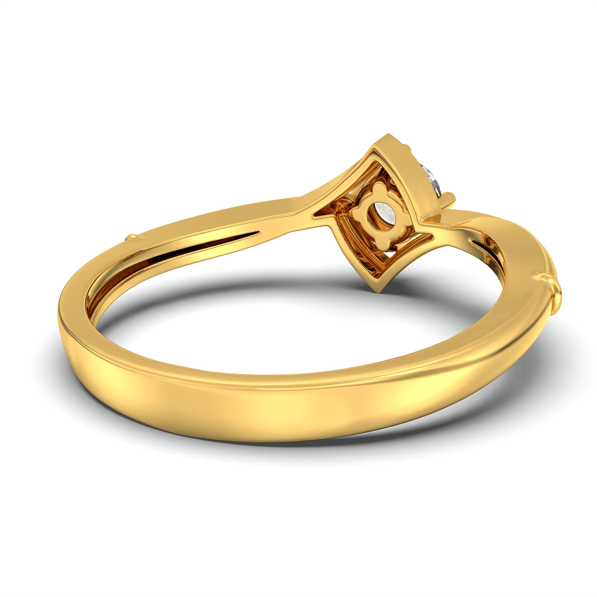 Lab-Grown Diamond Solitaire Ring for Women in 22K Yellow Gold – 0.25 Ct Round, 3 g (Design K10-38-APGAA) thumbnail