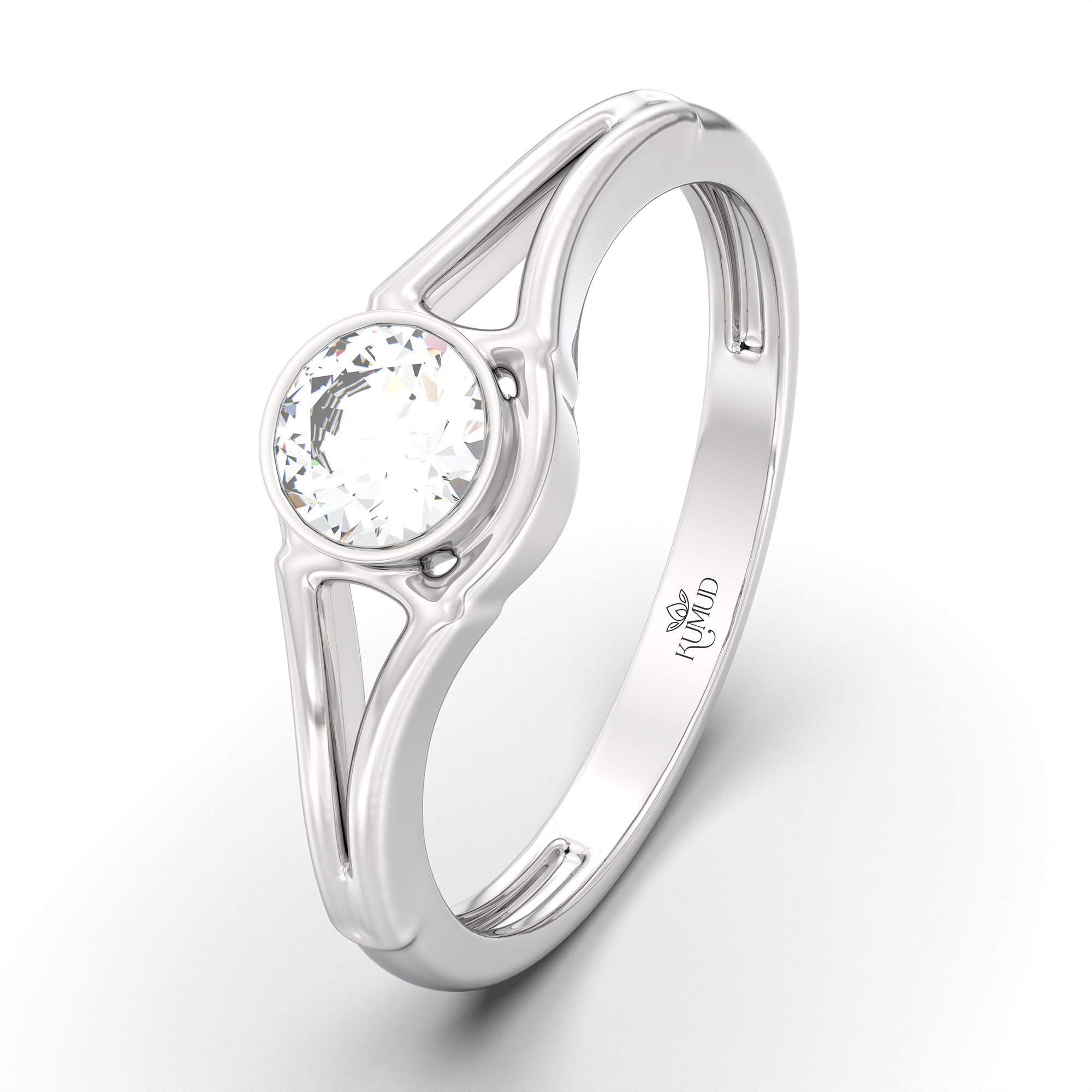 Lab-Grown Diamond Solitaire Ring for Women in 18K White Gold – 0.25 Ct Round, 3 g (Design K10-39-BBZAA) thumbnail
