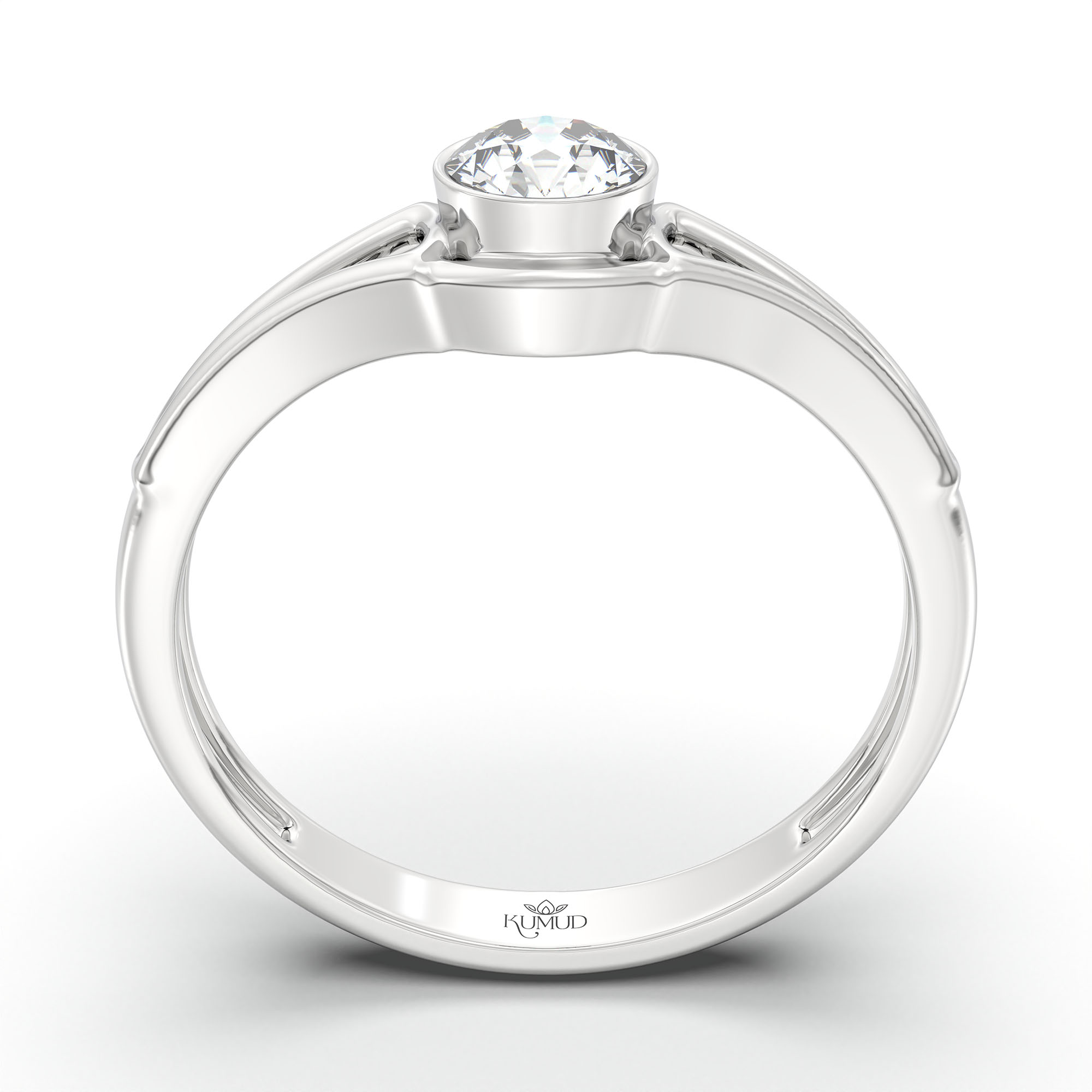 Lab-Grown Diamond Solitaire Ring for Women in 18K White Gold – 0.25 Ct Round, 3 g (Design K10-39-BBZAA) thumbnail