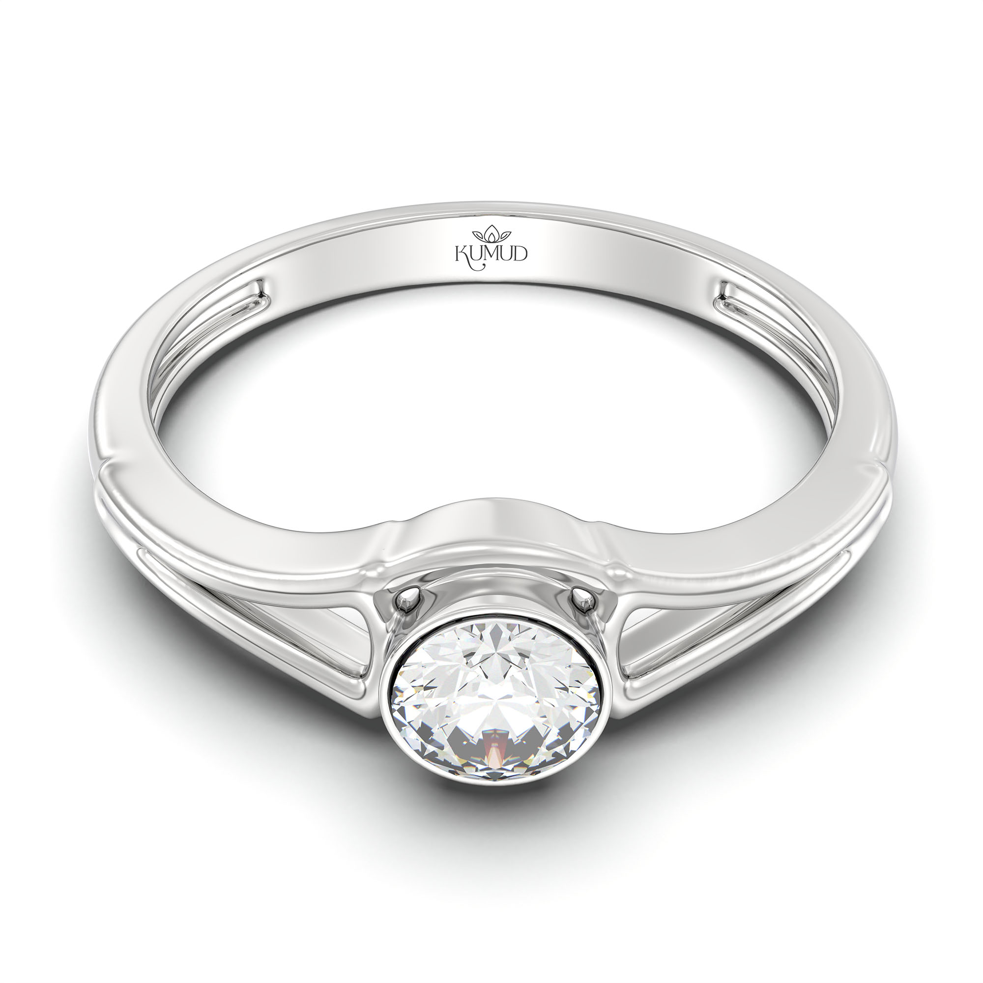 Lab-Grown Diamond Solitaire Ring for Women in 18K White Gold – 0.25 Ct Round, 3 g (Design K10-39-BBZAA) thumbnail