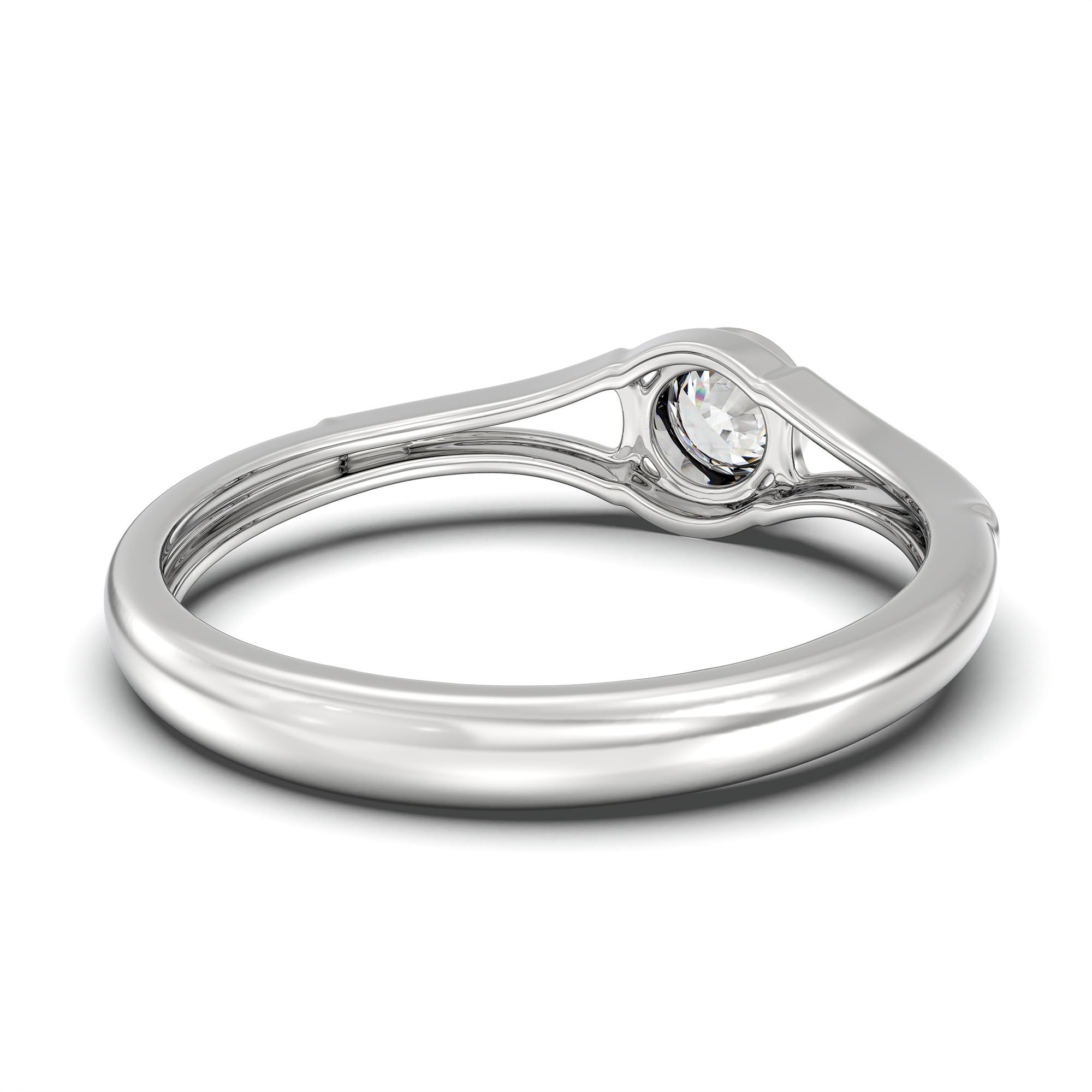 Lab-Grown Diamond Solitaire Ring for Women in 18K White Gold – 0.25 Ct Round, 3 g (Design K10-39-BBZAA) thumbnail