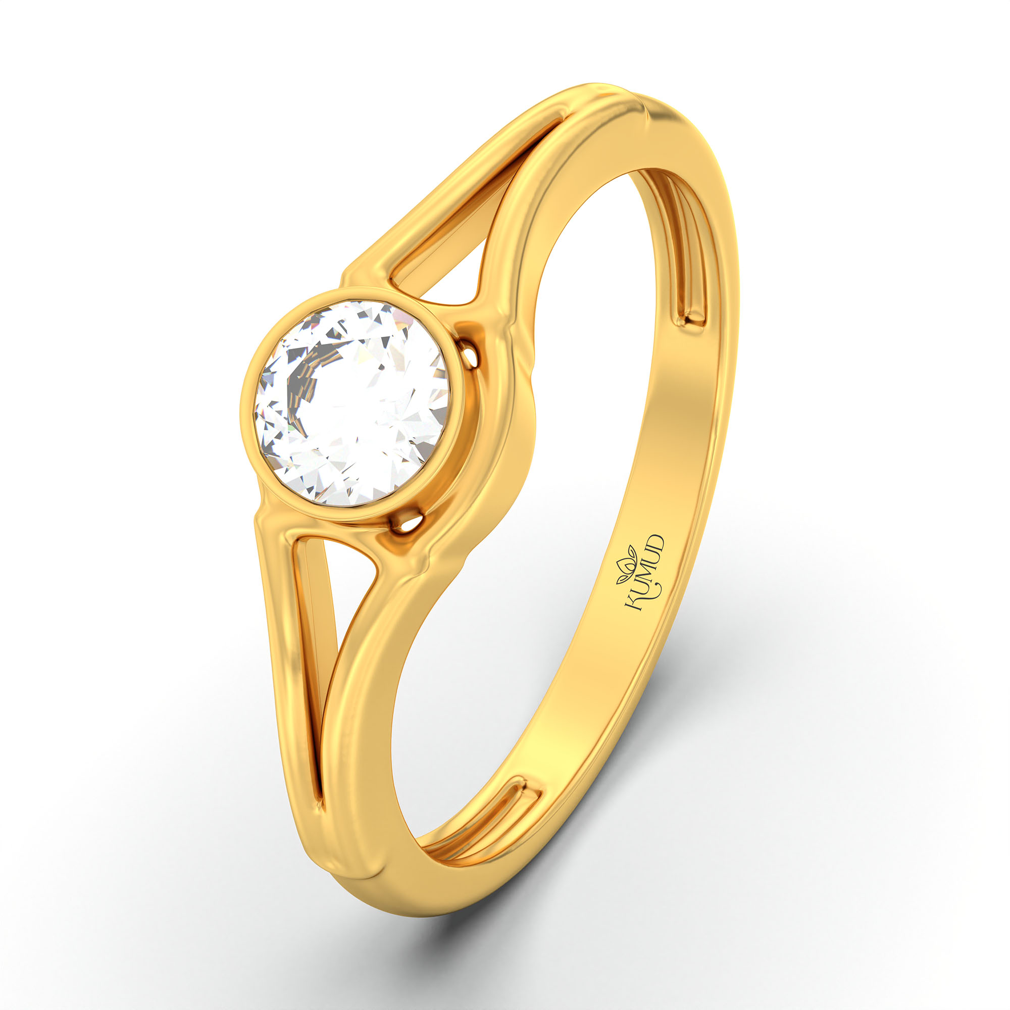 Lab-Grown Diamond Solitaire Ring for Women in 22K Yellow Gold – 0.25 Ct Round, 3 g (Design K10-39-BBZAA) thumbnail