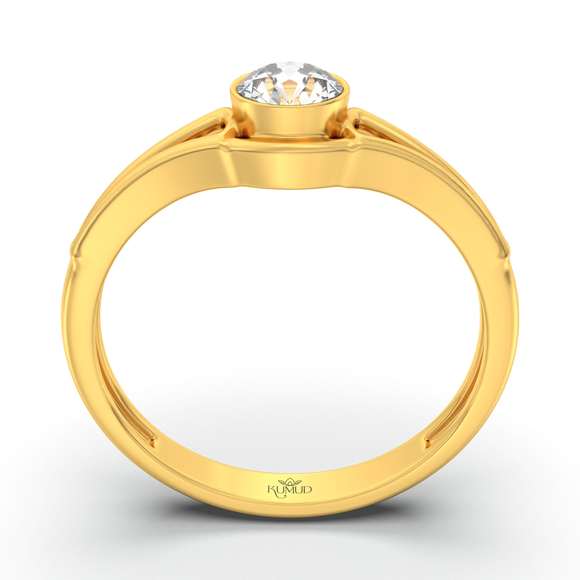 Lab-Grown Diamond Solitaire Ring for Women in 22K Yellow Gold – 0.25 Ct Round, 3 g (Design K10-39-BBZAA) thumbnail