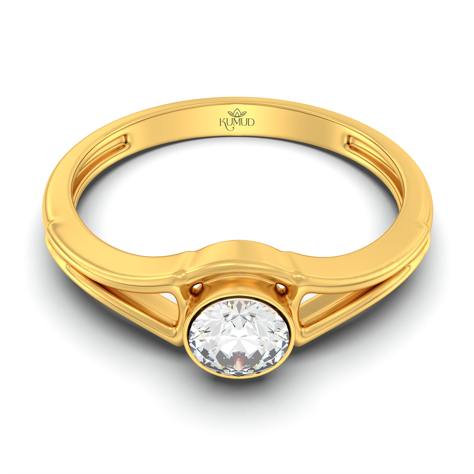 Lab-Grown Diamond Solitaire Ring for Women in 22K Yellow Gold – 0.25 Ct Round, 3 g (Design K10-39-BBZAA) thumbnail
