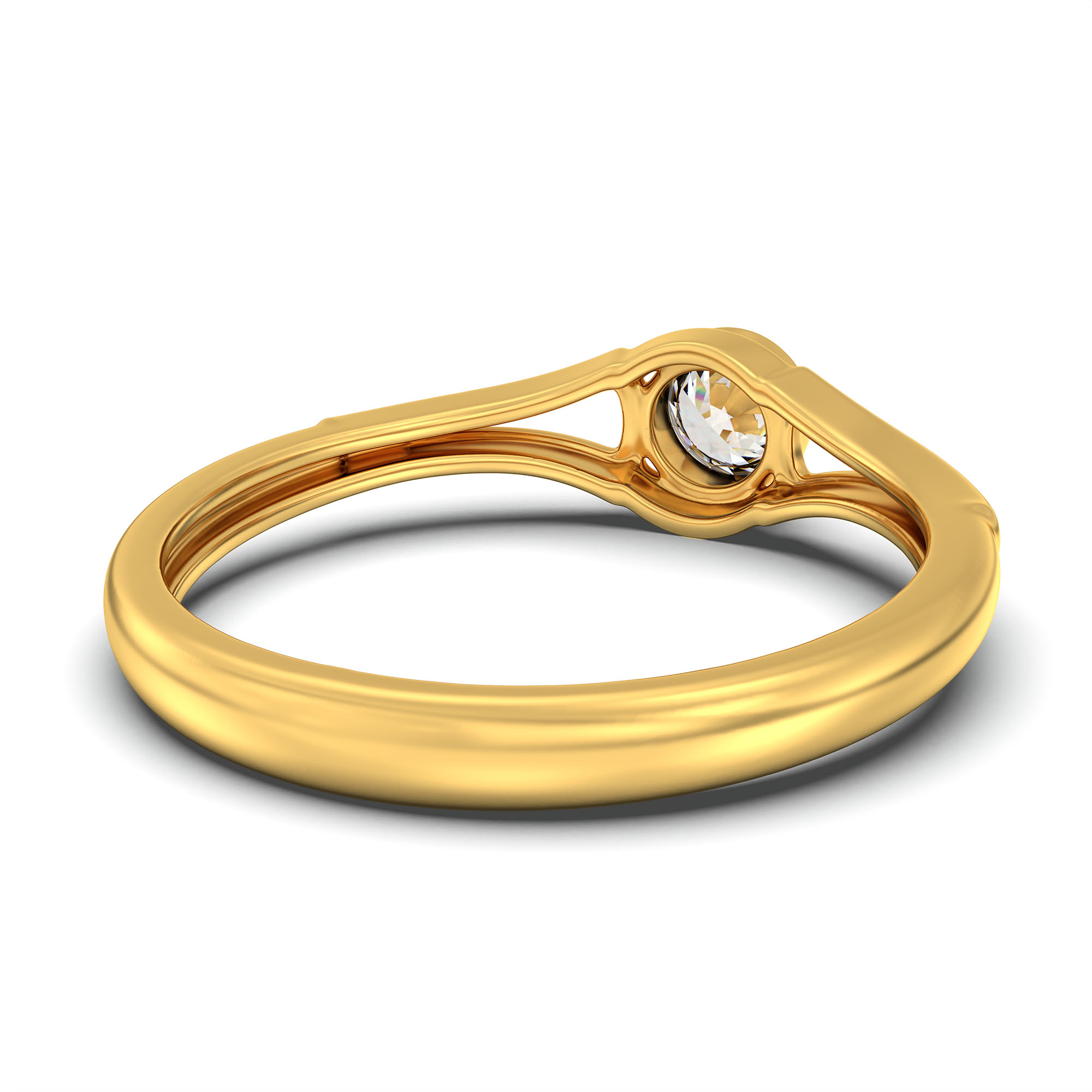 Lab-Grown Diamond Solitaire Ring for Women in 22K Yellow Gold – 0.25 Ct Round, 3 g (Design K10-39-BBZAA) thumbnail