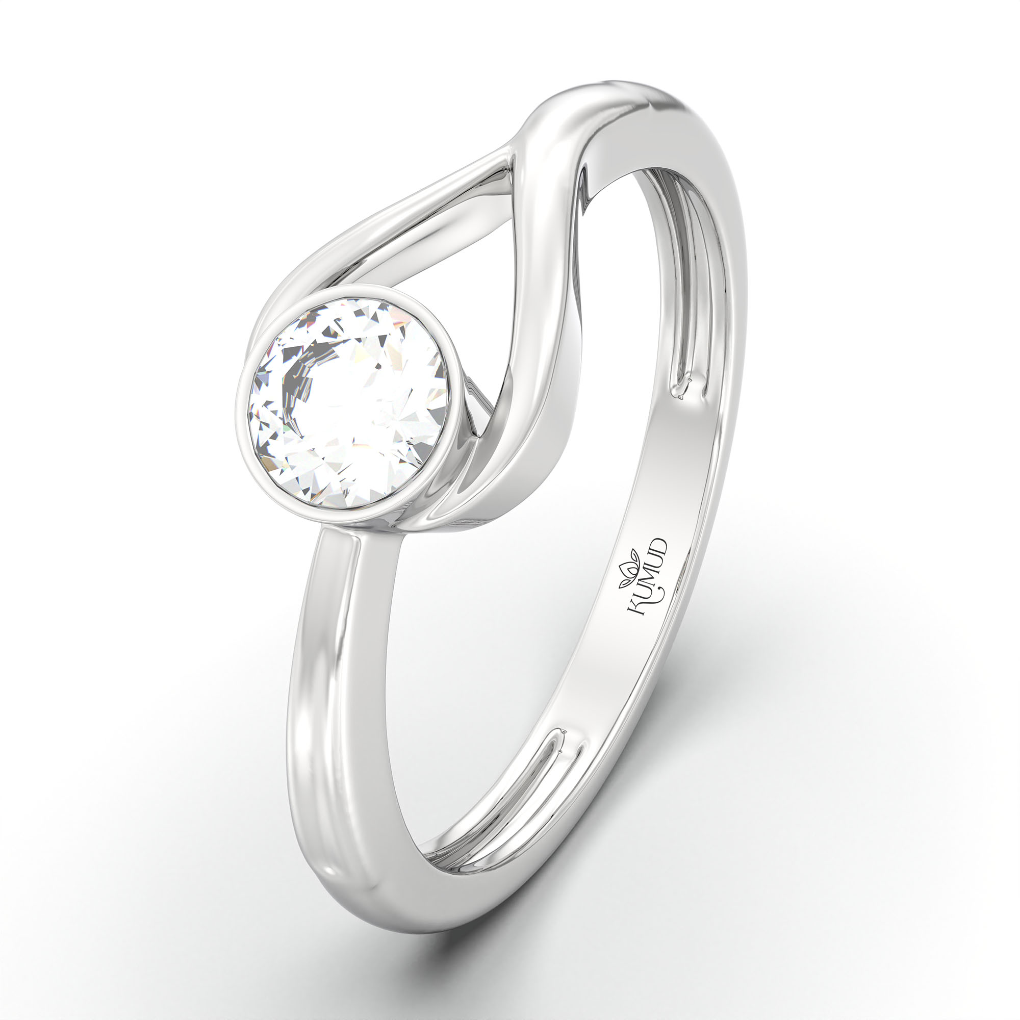Lab-Grown Diamond Solitaire Ring for Women in 18K White Gold – 0.25 Ct Round, 3 g (Design K10-40-BBZAA) thumbnail