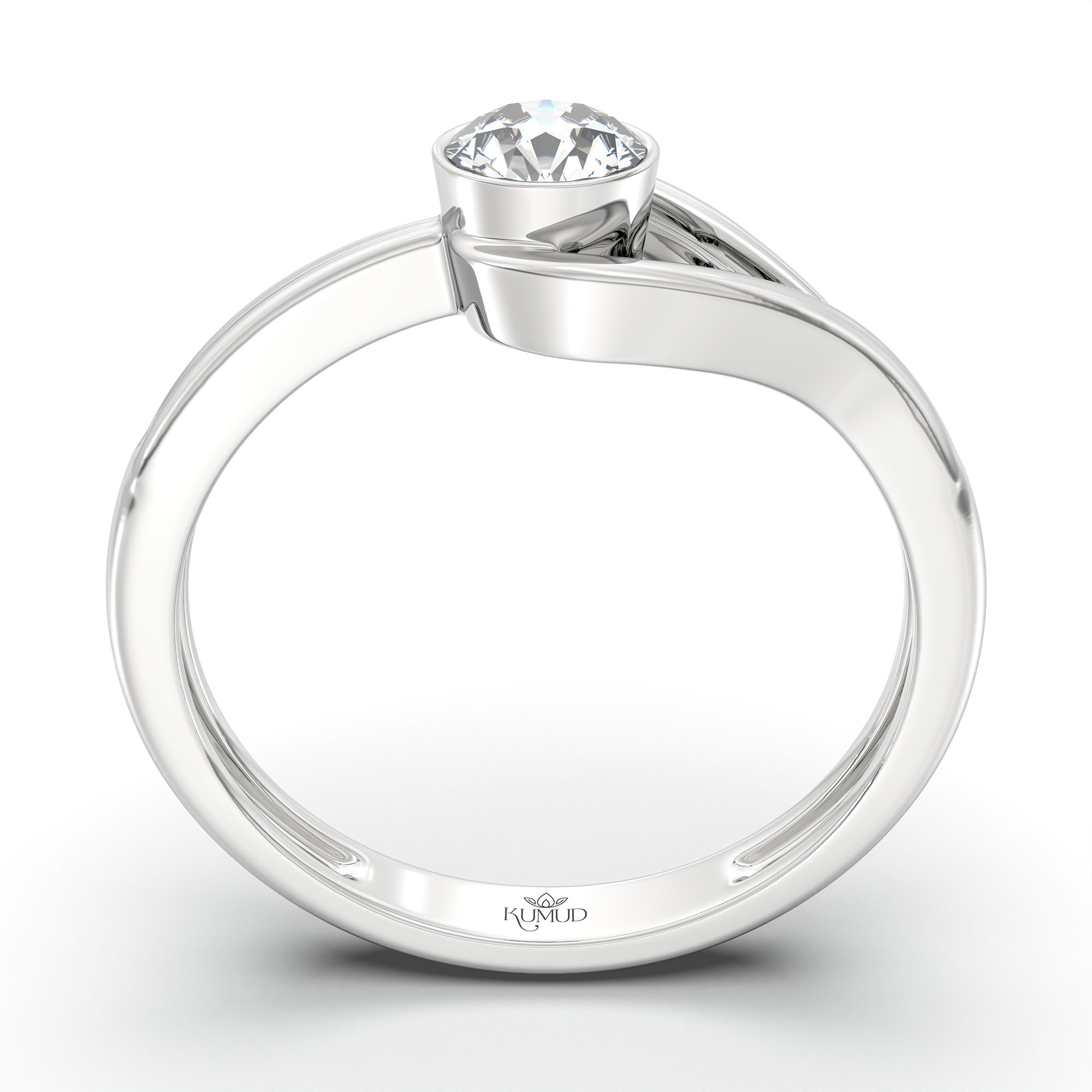 Lab-Grown Diamond Solitaire Ring for Women in 18K White Gold – 0.25 Ct Round, 3 g (Design K10-40-BBZAA) thumbnail