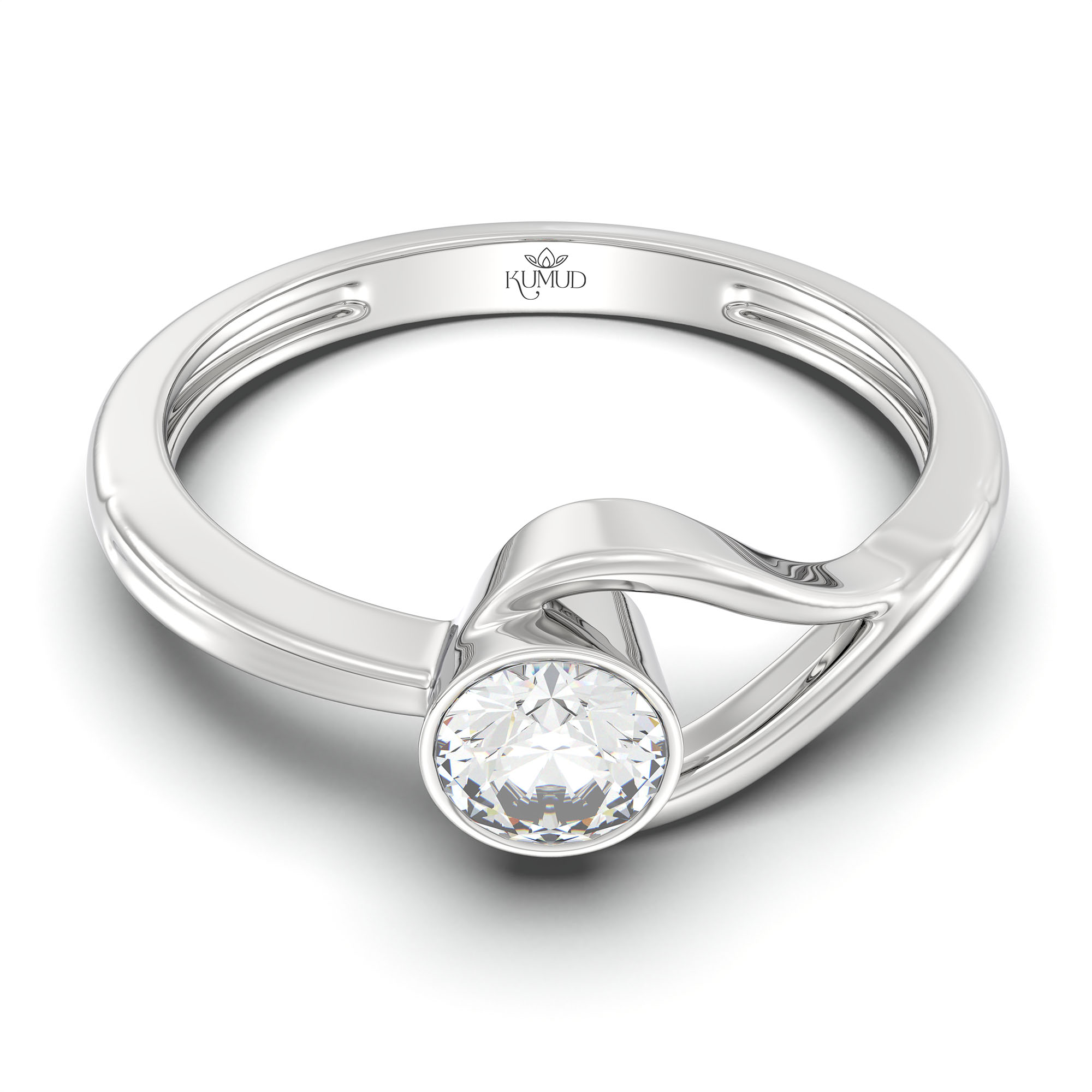 Lab-Grown Diamond Solitaire Ring for Women in 18K White Gold – 0.25 Ct Round, 3 g (Design K10-40-BBZAA) thumbnail