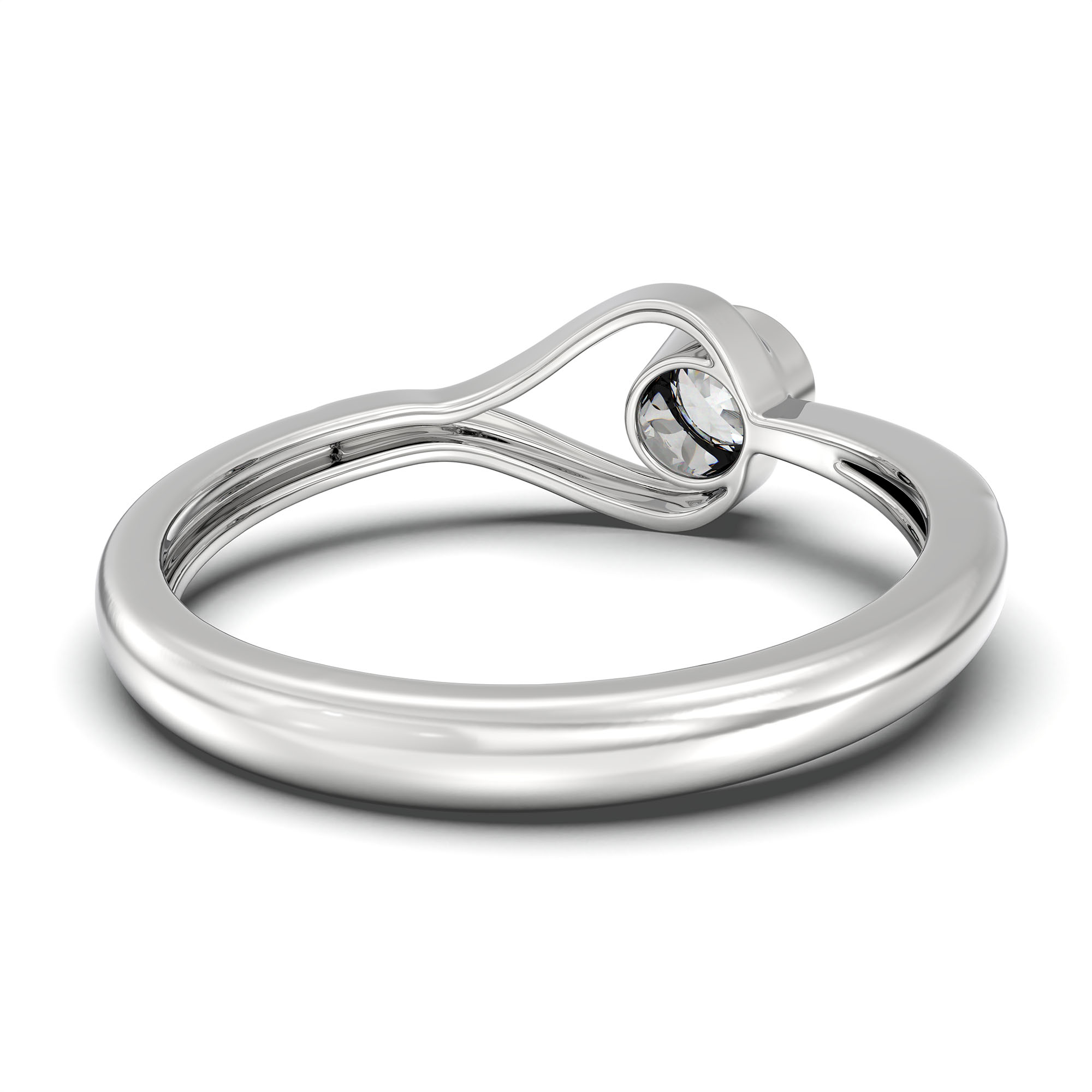 Lab-Grown Diamond Solitaire Ring for Women in 18K White Gold – 0.25 Ct Round, 3 g (Design K10-40-BBZAA) thumbnail