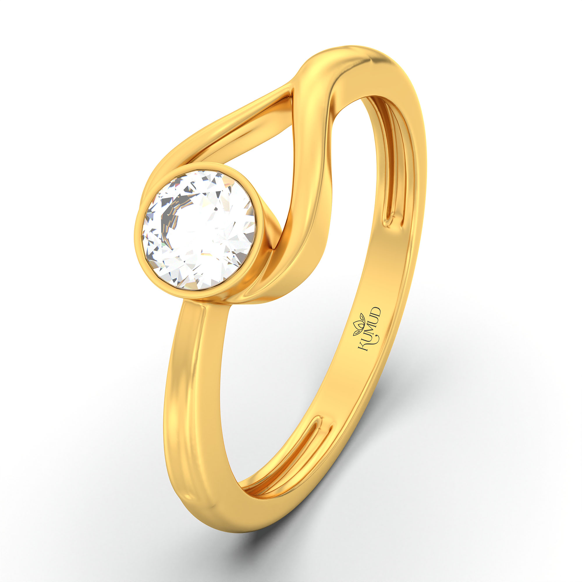 Lab-Grown Diamond Solitaire Ring for Women in 22K Yellow Gold – 0.25 Ct Round, 3 g (Design K10-40-BBZAA) thumbnail