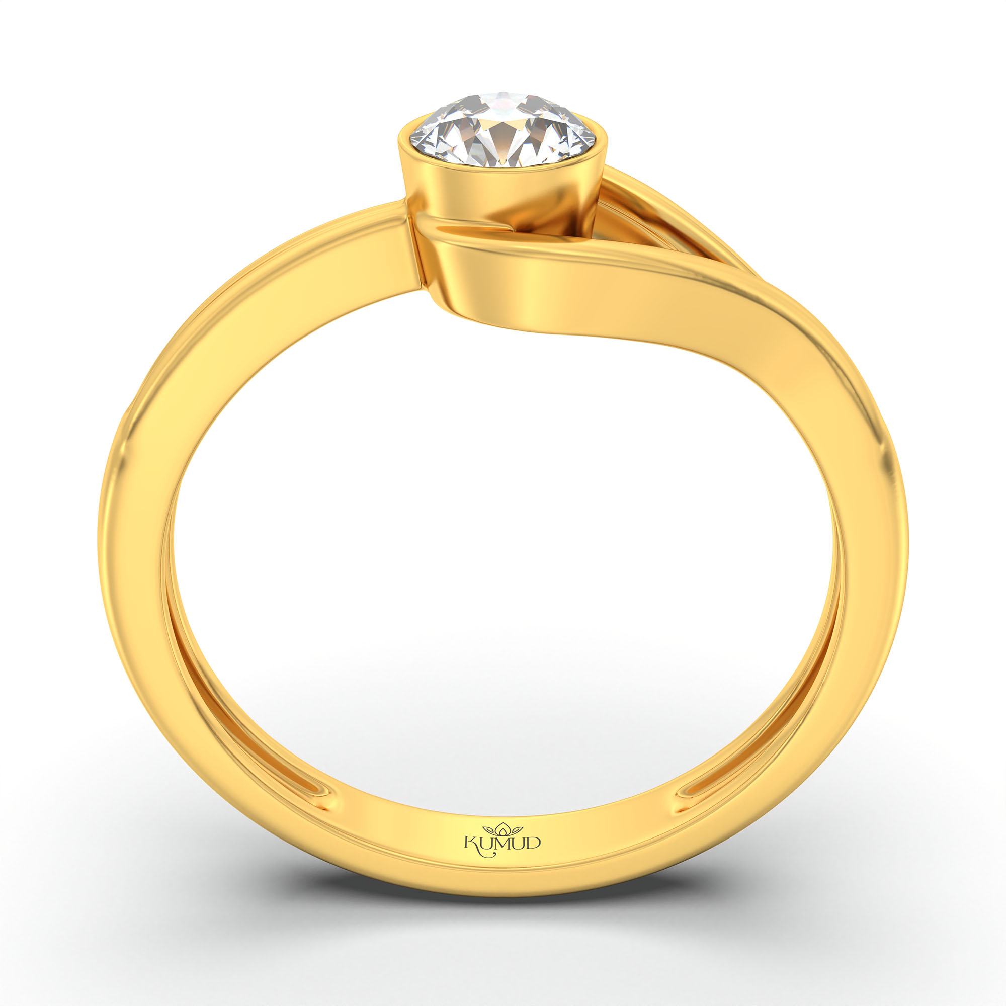 Lab-Grown Diamond Solitaire Ring for Women in 22K Yellow Gold – 0.25 Ct Round, 3 g (Design K10-40-BBZAA) thumbnail