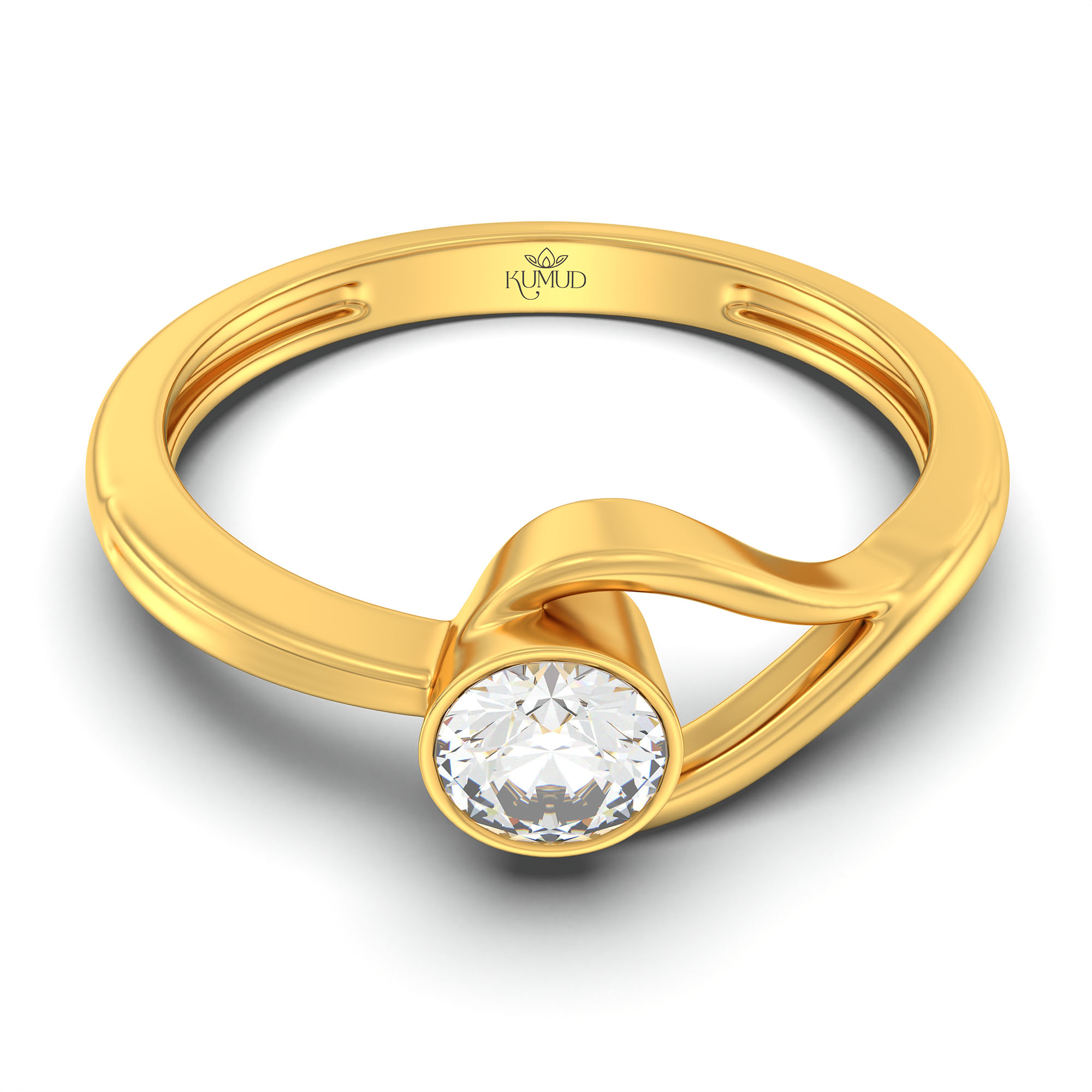 Lab-Grown Diamond Solitaire Ring for Women in 22K Yellow Gold – 0.25 Ct Round, 3 g (Design K10-40-BBZAA) thumbnail