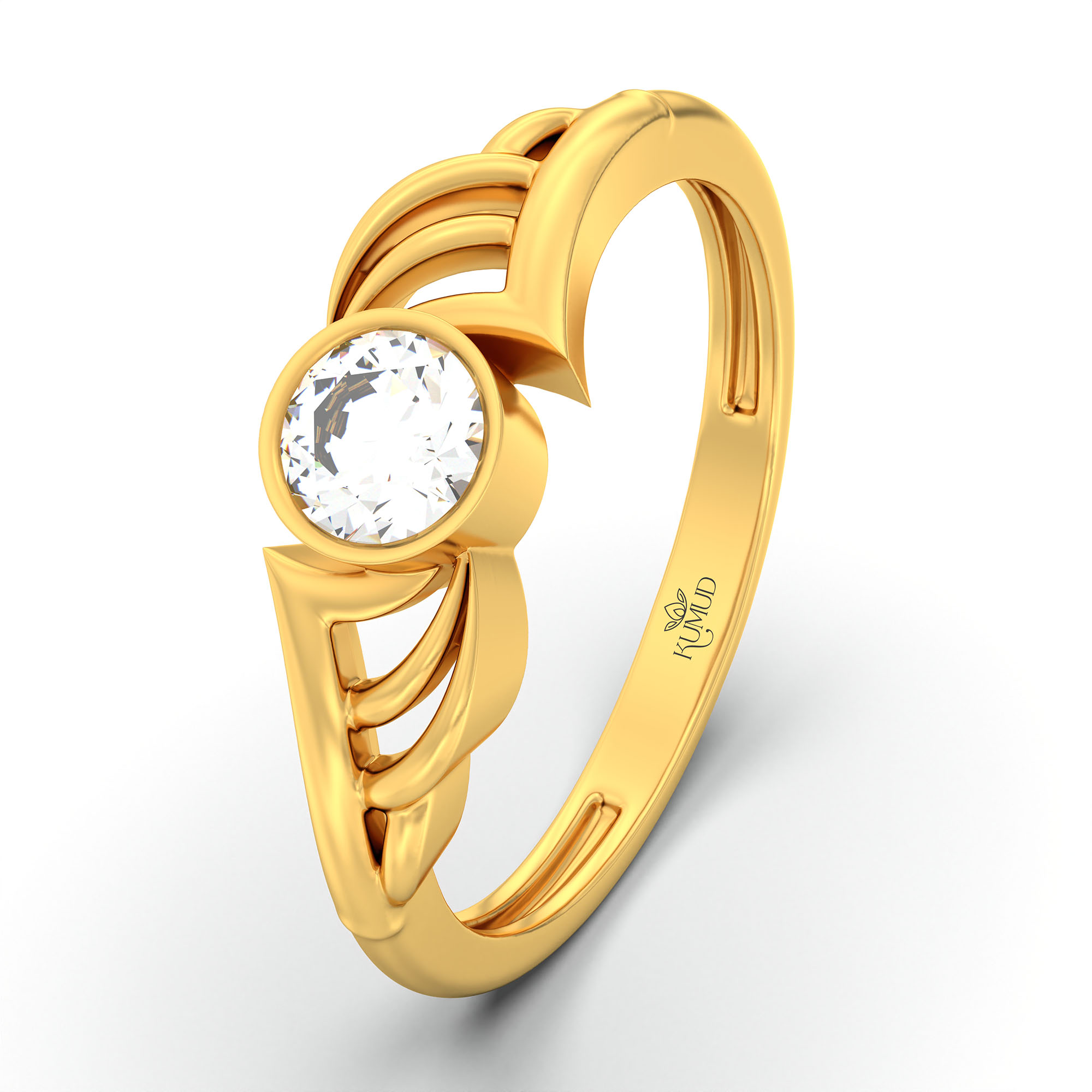 Lab-Grown Diamond Solitaire Ring for Women in 22K Yellow Gold – 0.25 Ct Round, 3 g (Design K10-41-BBZAA) thumbnail