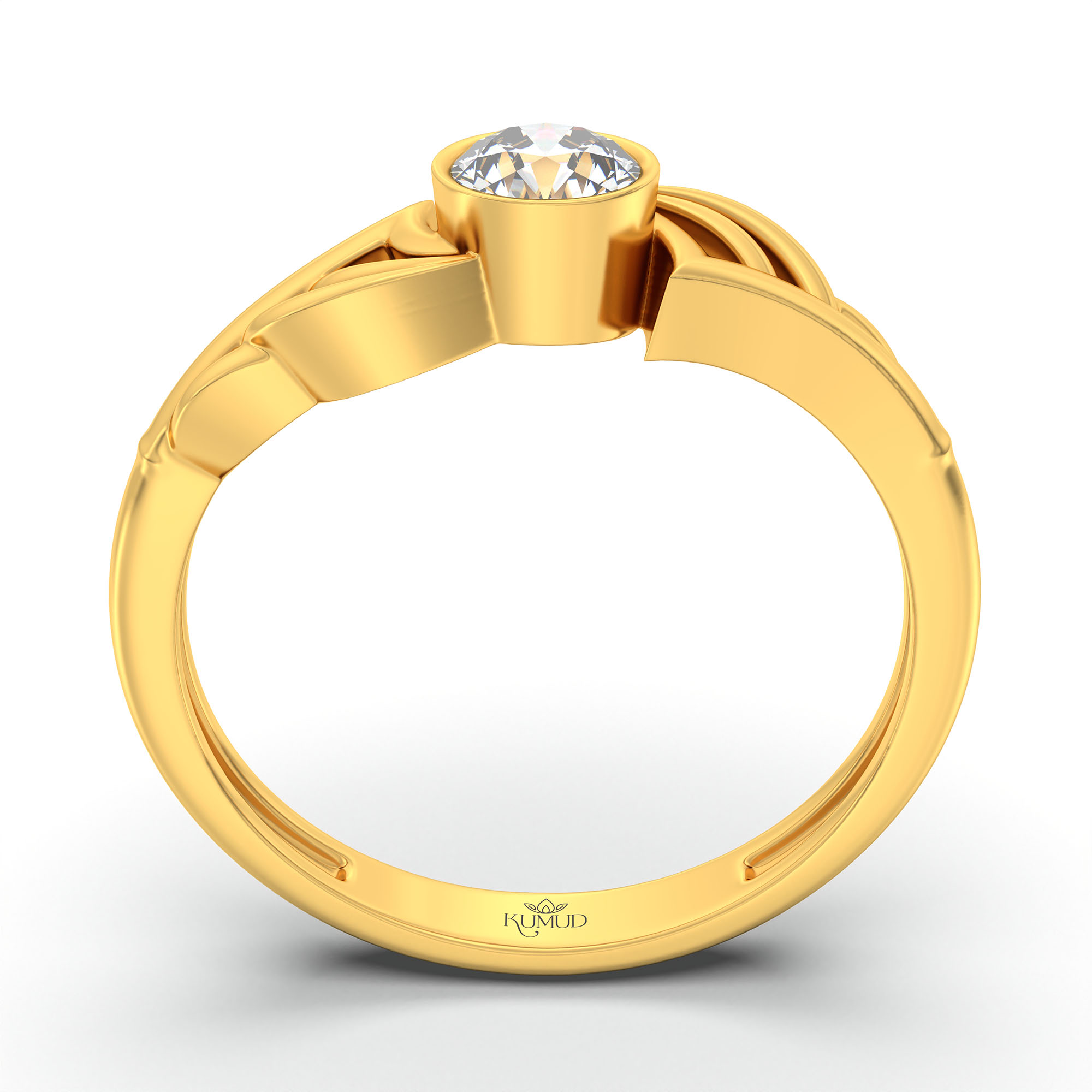 Lab-Grown Diamond Solitaire Ring for Women in 22K Yellow Gold – 0.25 Ct Round, 3 g (Design K10-41-BBZAA) thumbnail
