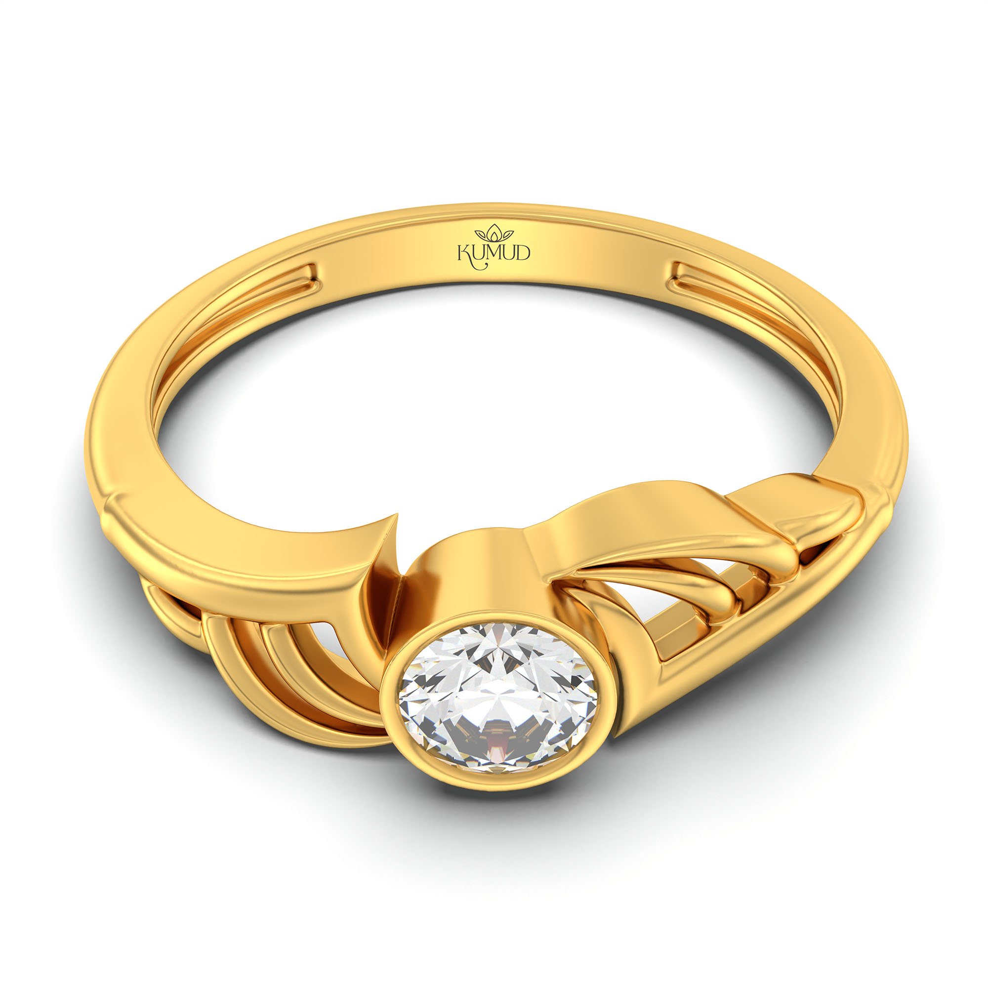Lab-Grown Diamond Solitaire Ring for Women in 22K Yellow Gold – 0.25 Ct Round, 3 g (Design K10-41-BBZAA) thumbnail