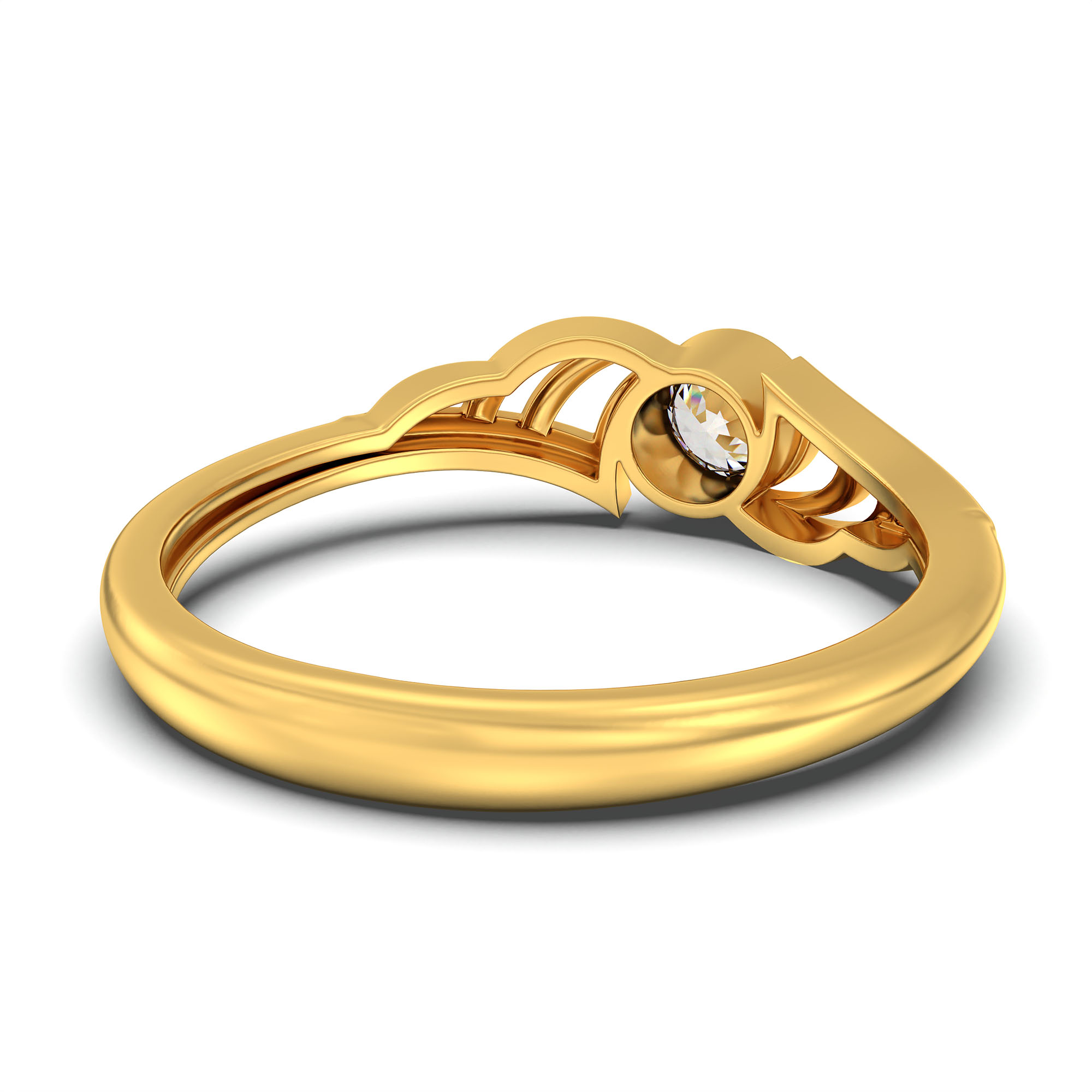 Lab-Grown Diamond Solitaire Ring for Women in 22K Yellow Gold – 0.25 Ct Round, 3 g (Design K10-41-BBZAA) thumbnail