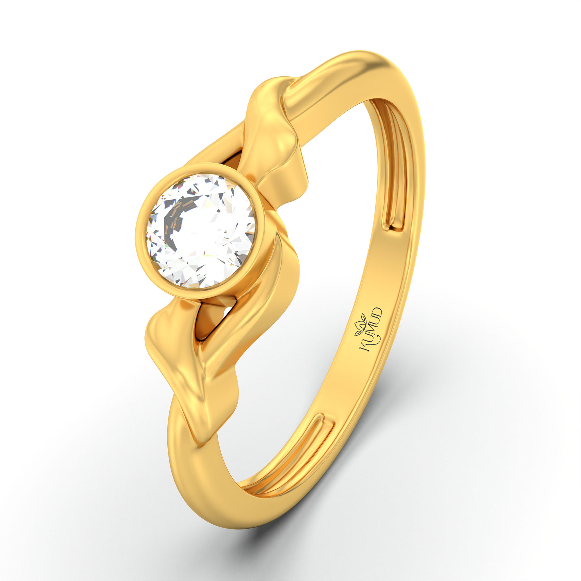 Lab-Grown Diamond Solitaire Ring for Women in 22K Yellow Gold – 0.25 Ct Round, 3 g (Design K10-42-BBZAA) thumbnail