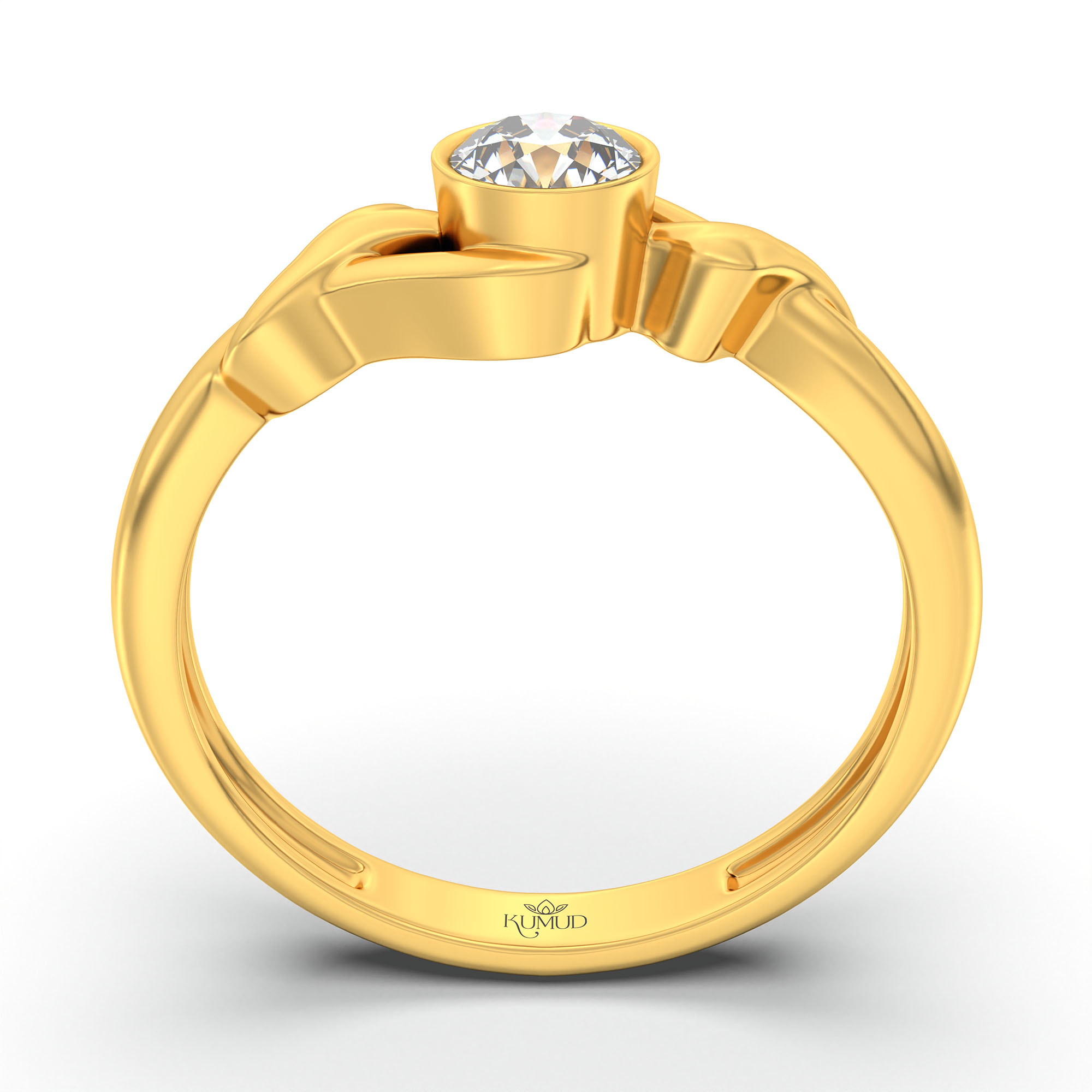Lab-Grown Diamond Solitaire Ring for Women in 22K Yellow Gold – 0.25 Ct Round, 3 g (Design K10-42-BBZAA) thumbnail