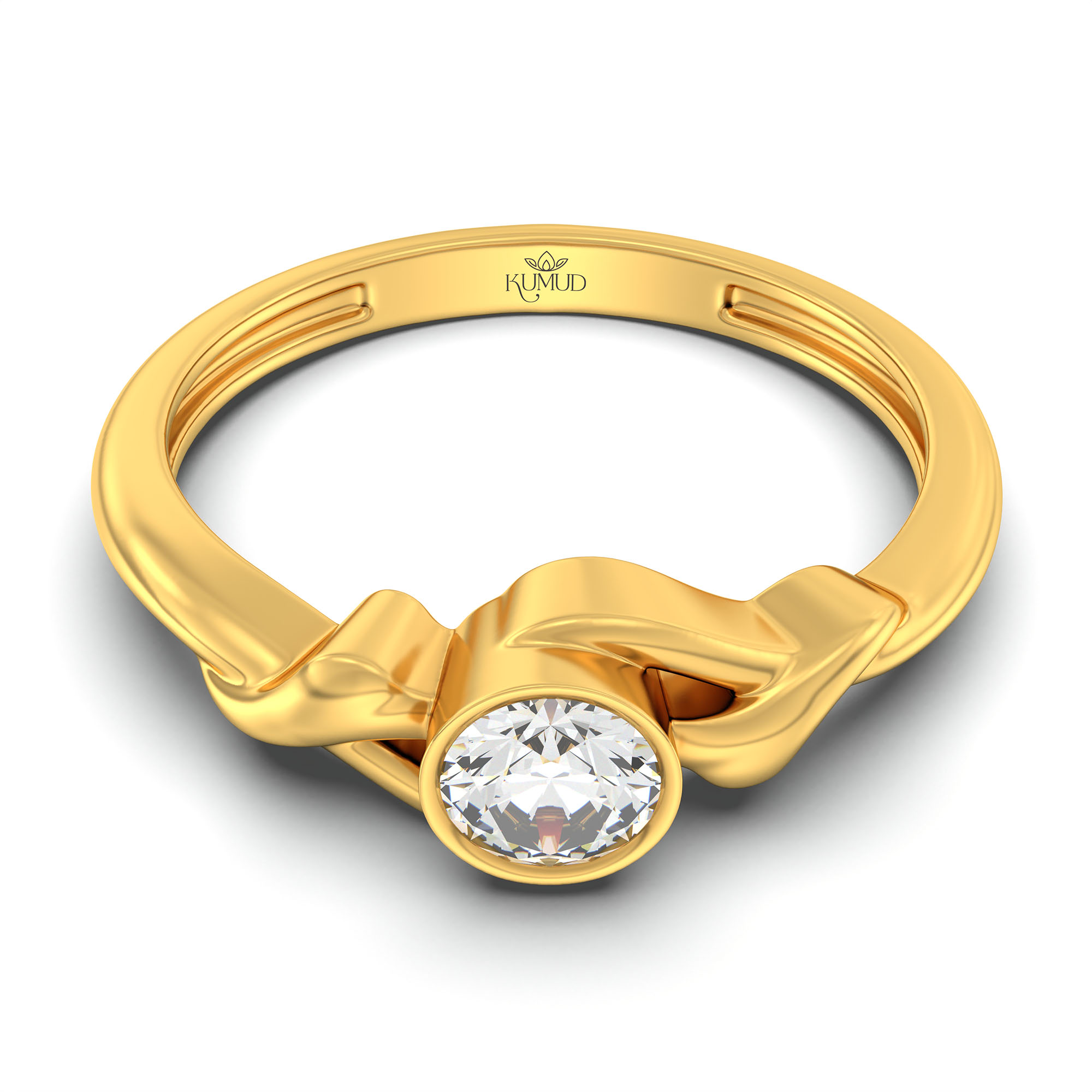 Lab-Grown Diamond Solitaire Ring for Women in 22K Yellow Gold – 0.25 Ct Round, 3 g (Design K10-42-BBZAA) thumbnail