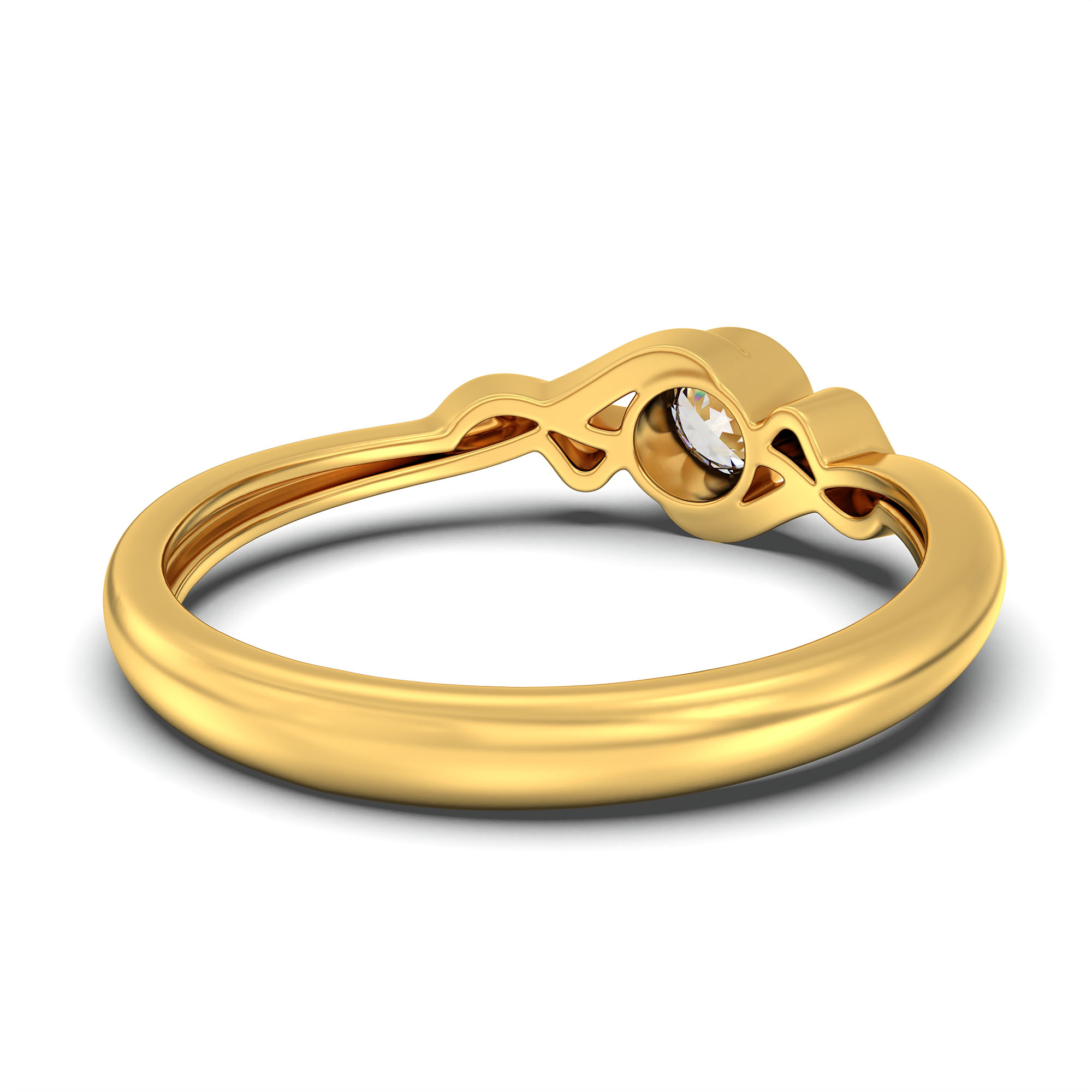Lab-Grown Diamond Solitaire Ring for Women in 22K Yellow Gold – 0.25 Ct Round, 3 g (Design K10-42-BBZAA) thumbnail