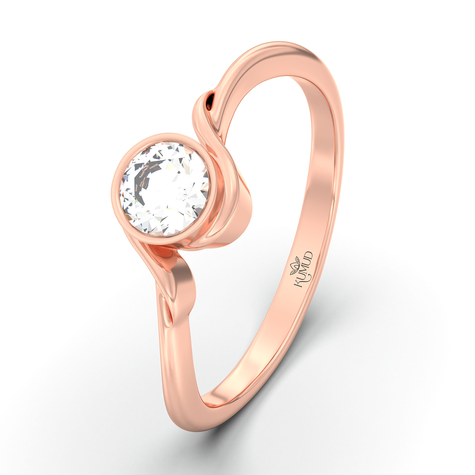 Lab-Grown Diamond Solitaire Ring for Women in 18K Rose Gold – 0.25 Ct Round, 3 g (Design K10-43-BBZAA) thumbnail