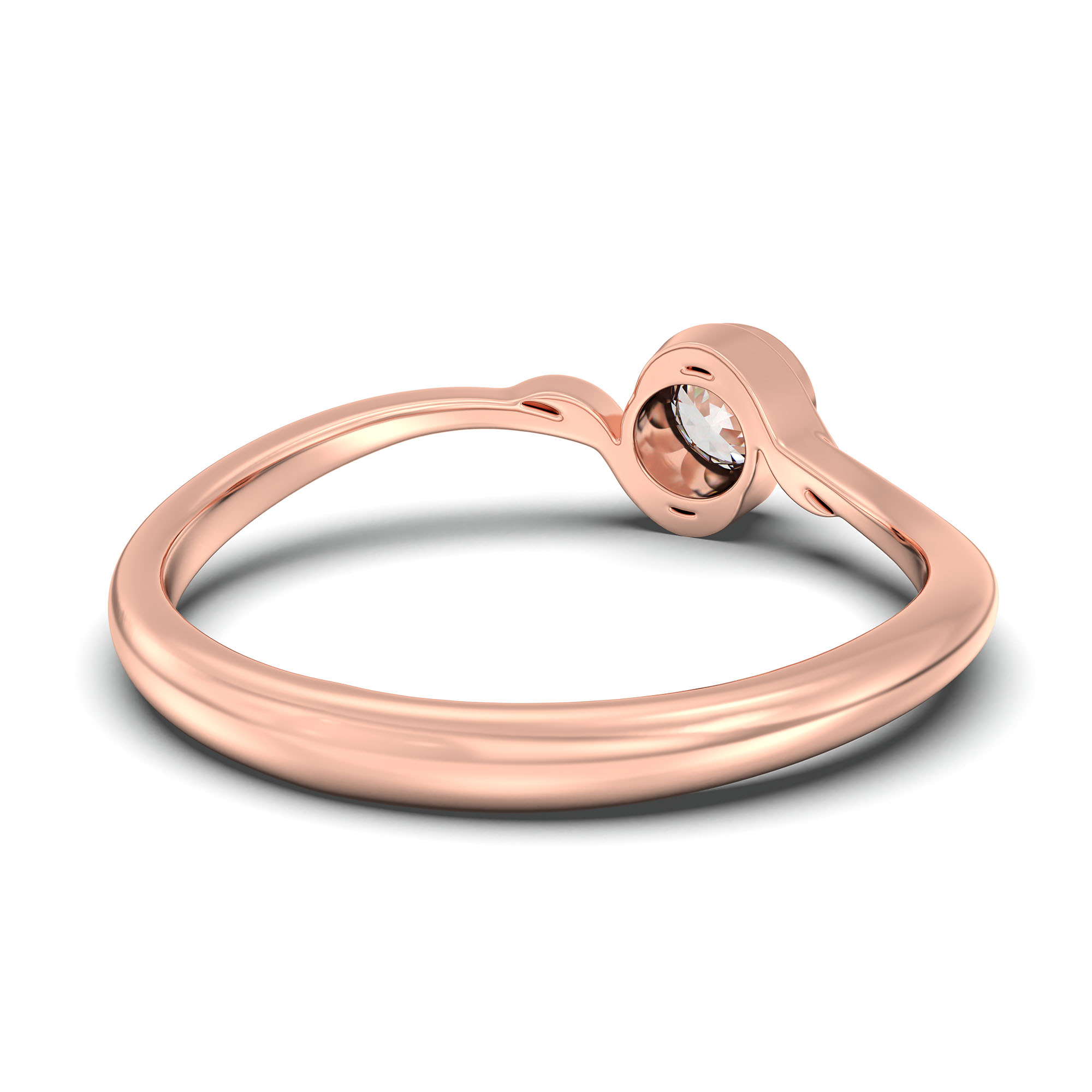 Lab-Grown Diamond Solitaire Ring for Women in 18K Rose Gold – 0.25 Ct Round, 3 g (Design K10-43-BBZAA) thumbnail