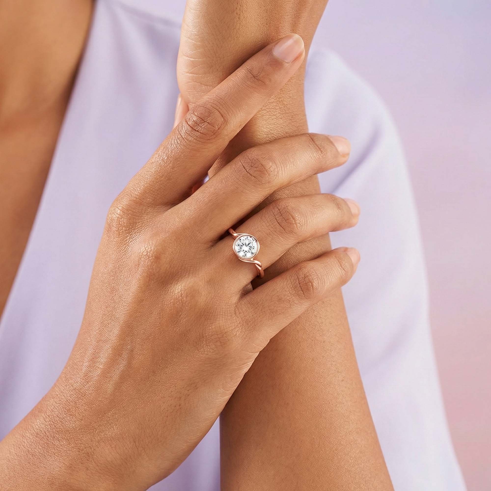 Lab-Grown Diamond Solitaire Ring for Women in 18K Rose Gold – 0.25 Ct Round, 3 g (Design K10-43-BBZAA) thumbnail