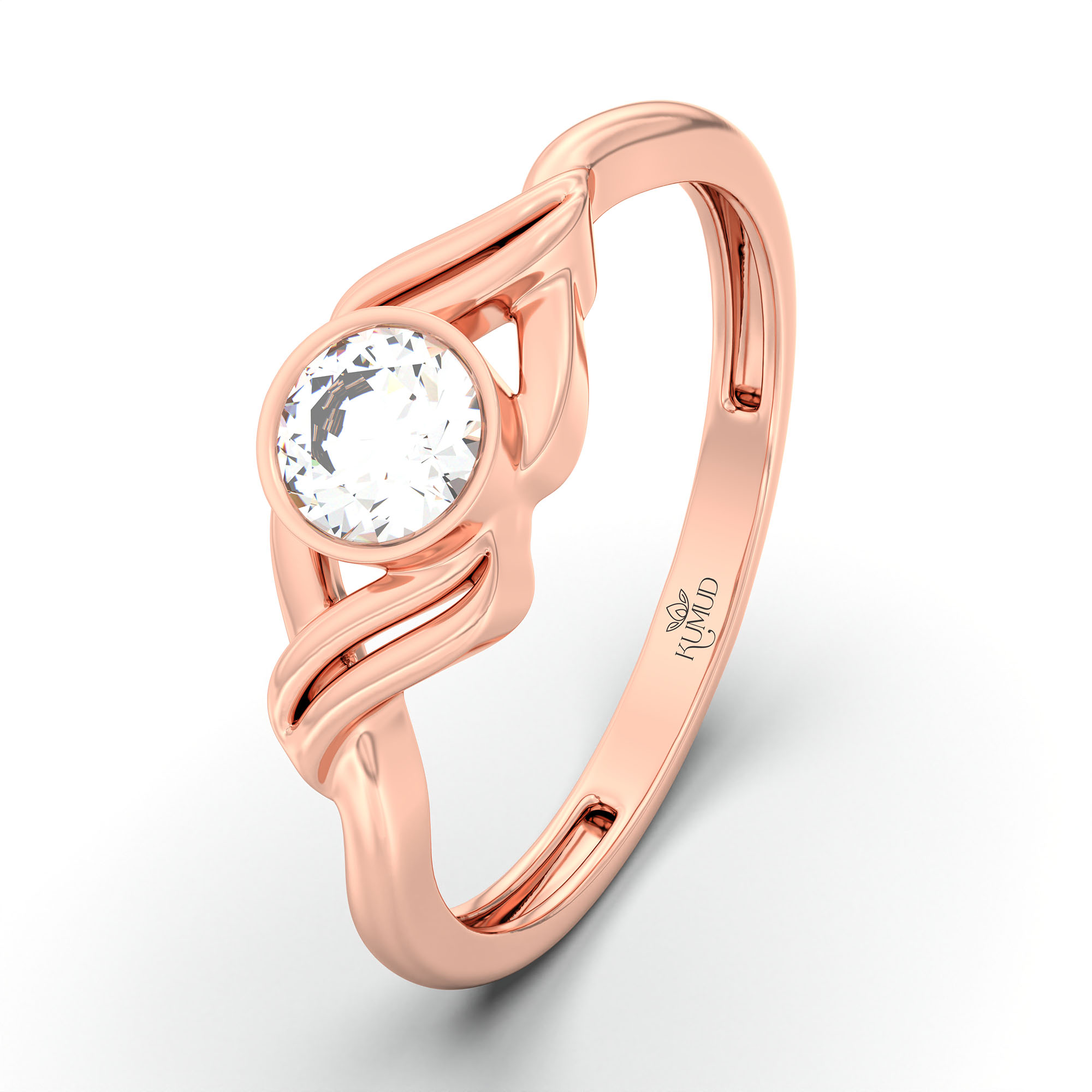 Lab-Grown Diamond Solitaire Ring for Women in 18K Rose Gold – 0.25 Ct Round, 3 g (Design K10-44-BBZAA) thumbnail