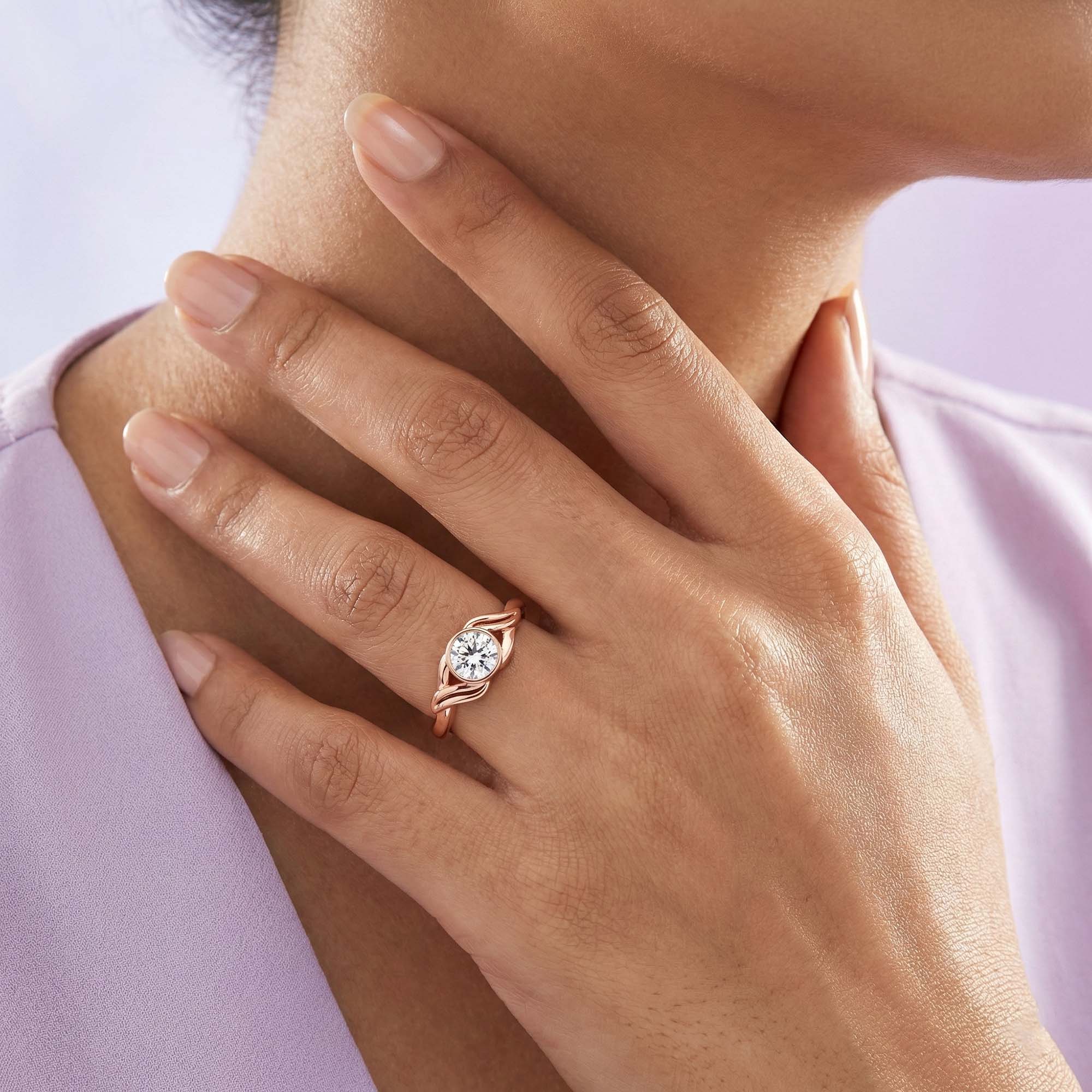 Lab-Grown Diamond Solitaire Ring for Women in 18K Rose Gold – 0.25 Ct Round, 3 g (Design K10-44-BBZAA) thumbnail