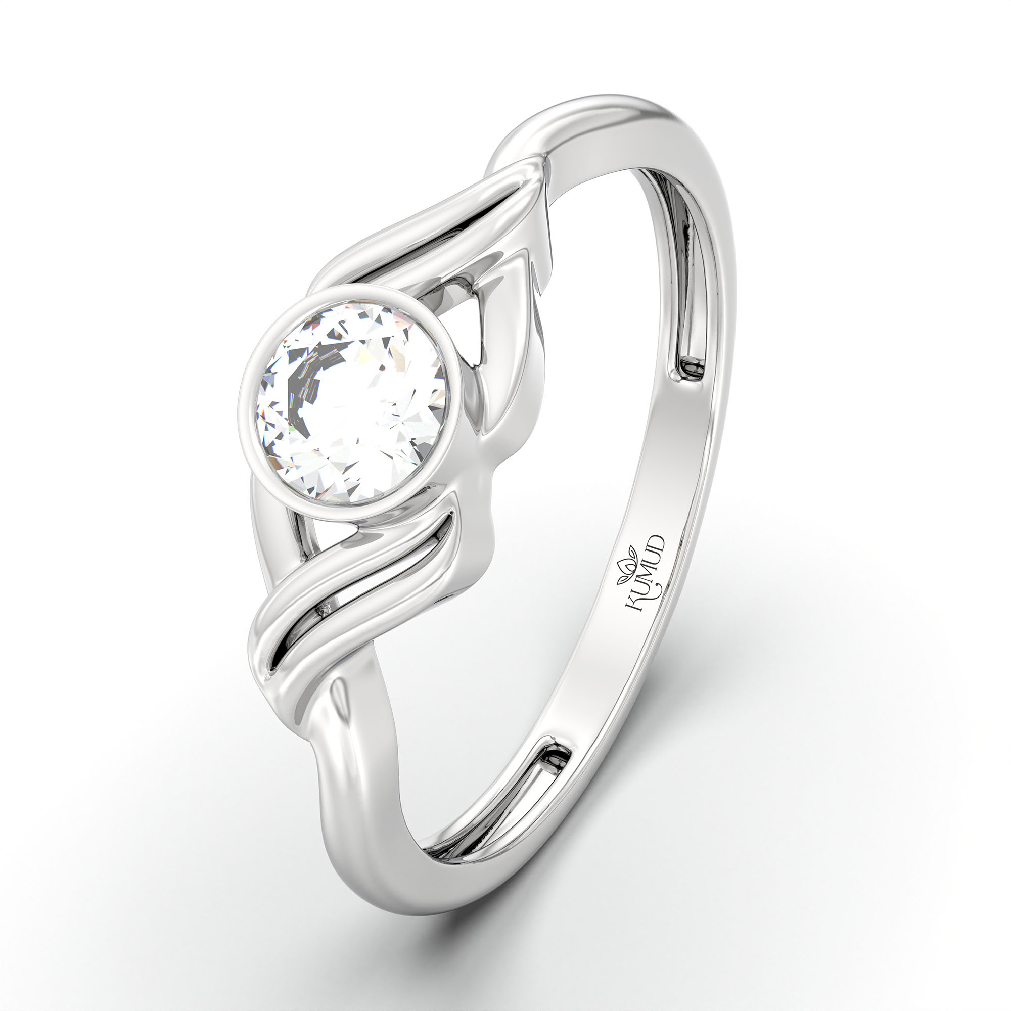 Lab-Grown Diamond Solitaire Ring for Women in 18K White Gold – 0.25 Ct Round, 3 g (Design K10-44-BBZAA) thumbnail