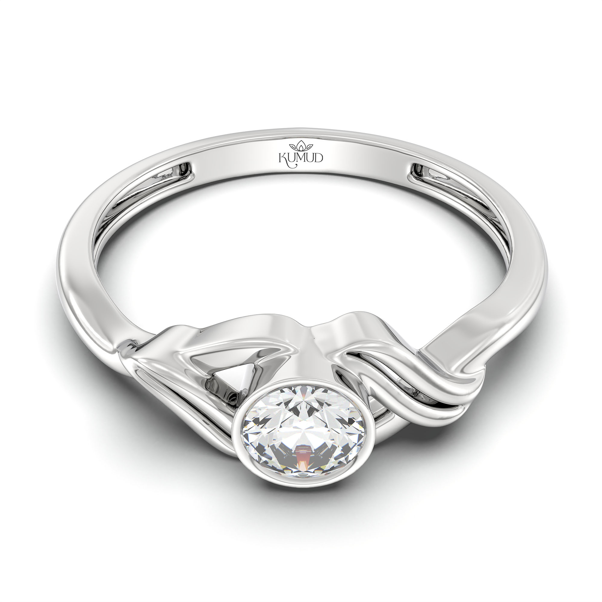 Lab-Grown Diamond Solitaire Ring for Women in 18K White Gold – 0.25 Ct Round, 3 g (Design K10-44-BBZAA) thumbnail