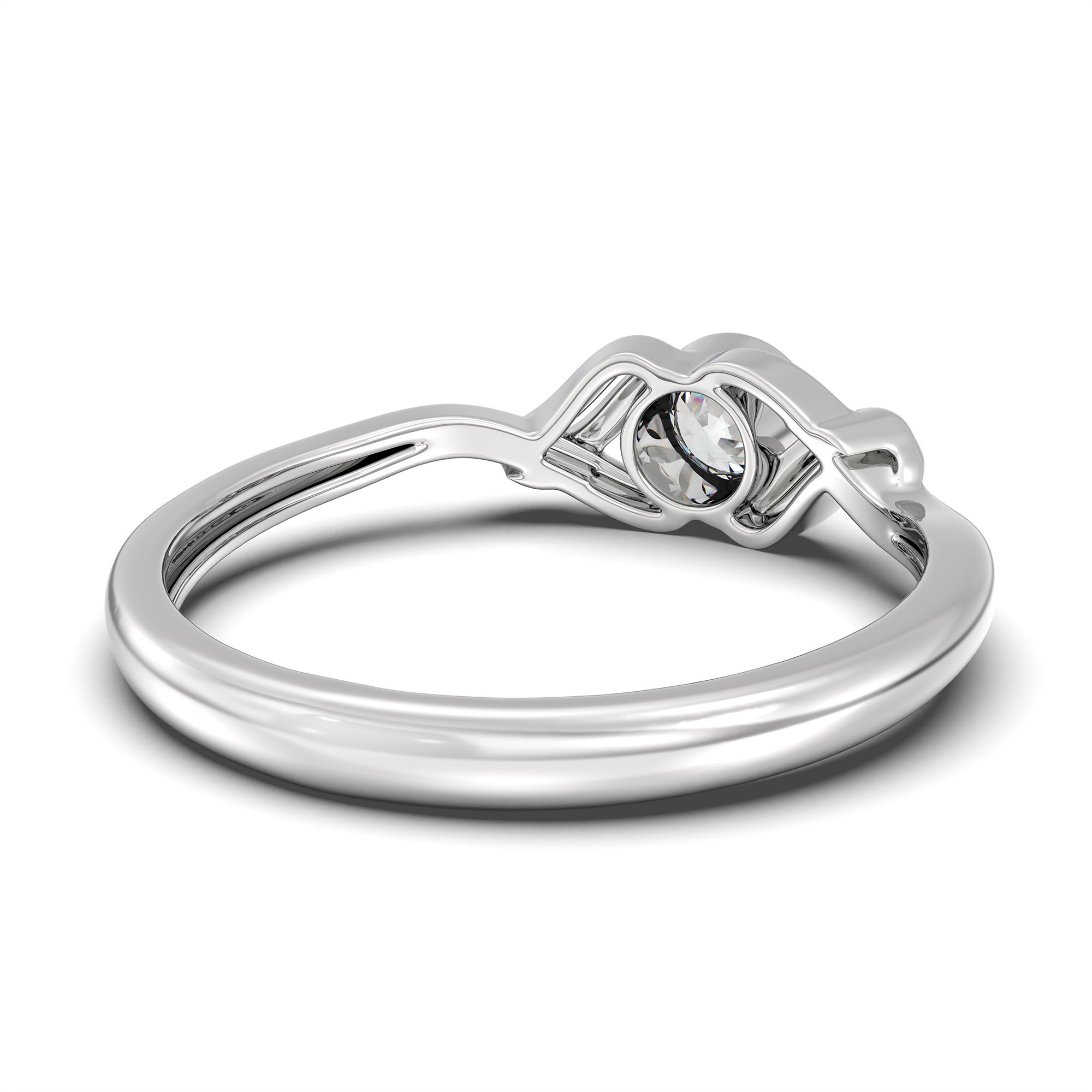 Lab-Grown Diamond Solitaire Ring for Women in 18K White Gold – 0.25 Ct Round, 3 g (Design K10-44-BBZAA) thumbnail