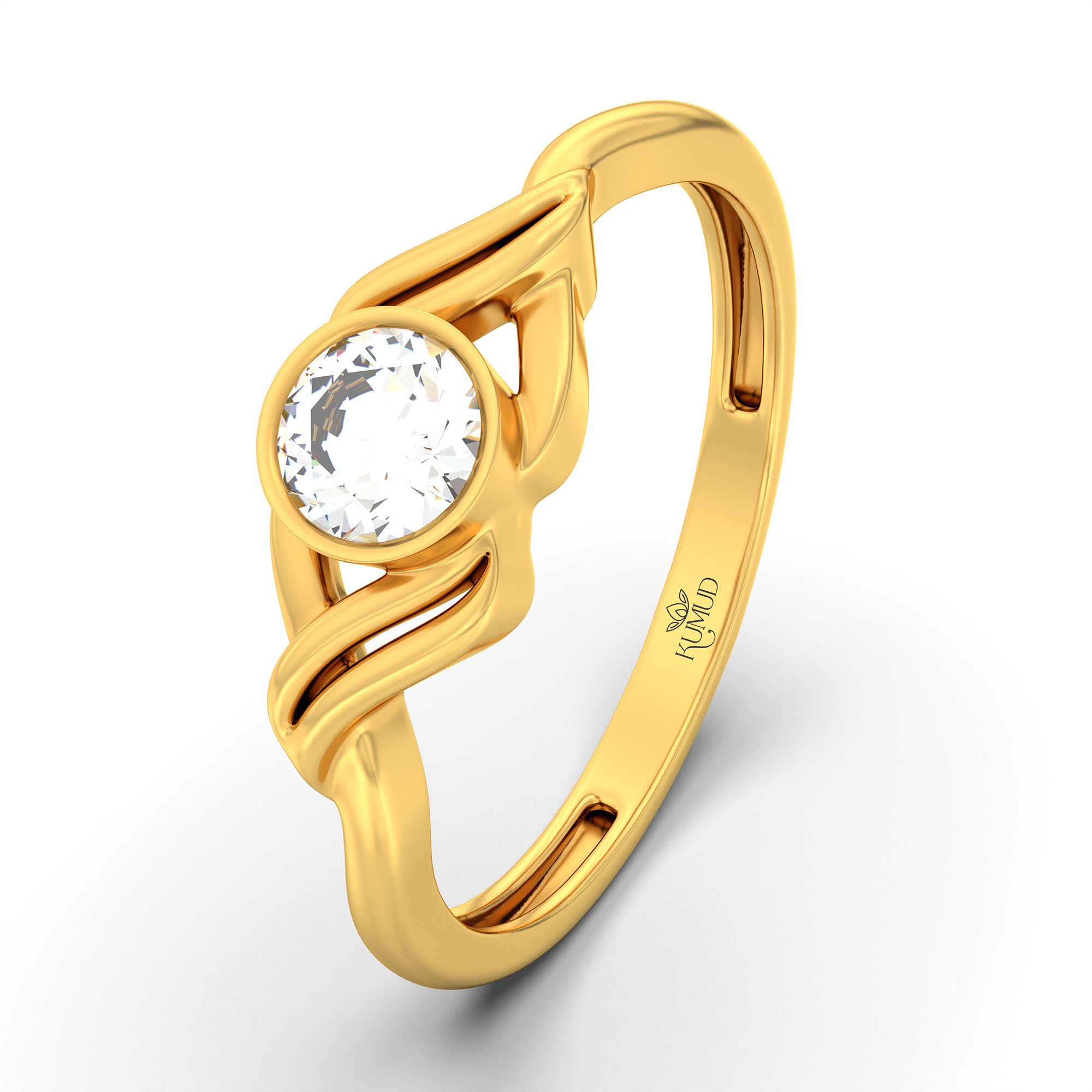 Lab-Grown Diamond Solitaire Ring for Women in 22K Yellow Gold – 0.25 Ct Round, 3 g (Design K10-44-BBZAA) thumbnail