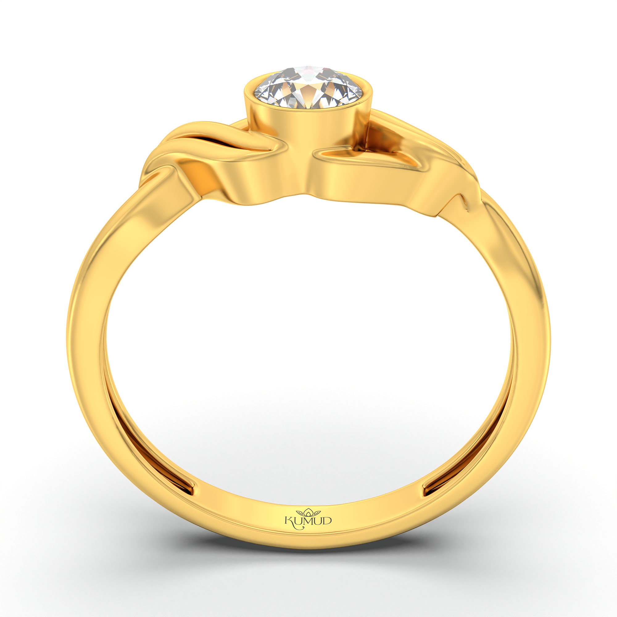 Lab-Grown Diamond Solitaire Ring for Women in 22K Yellow Gold – 0.25 Ct Round, 3 g (Design K10-44-BBZAA) thumbnail