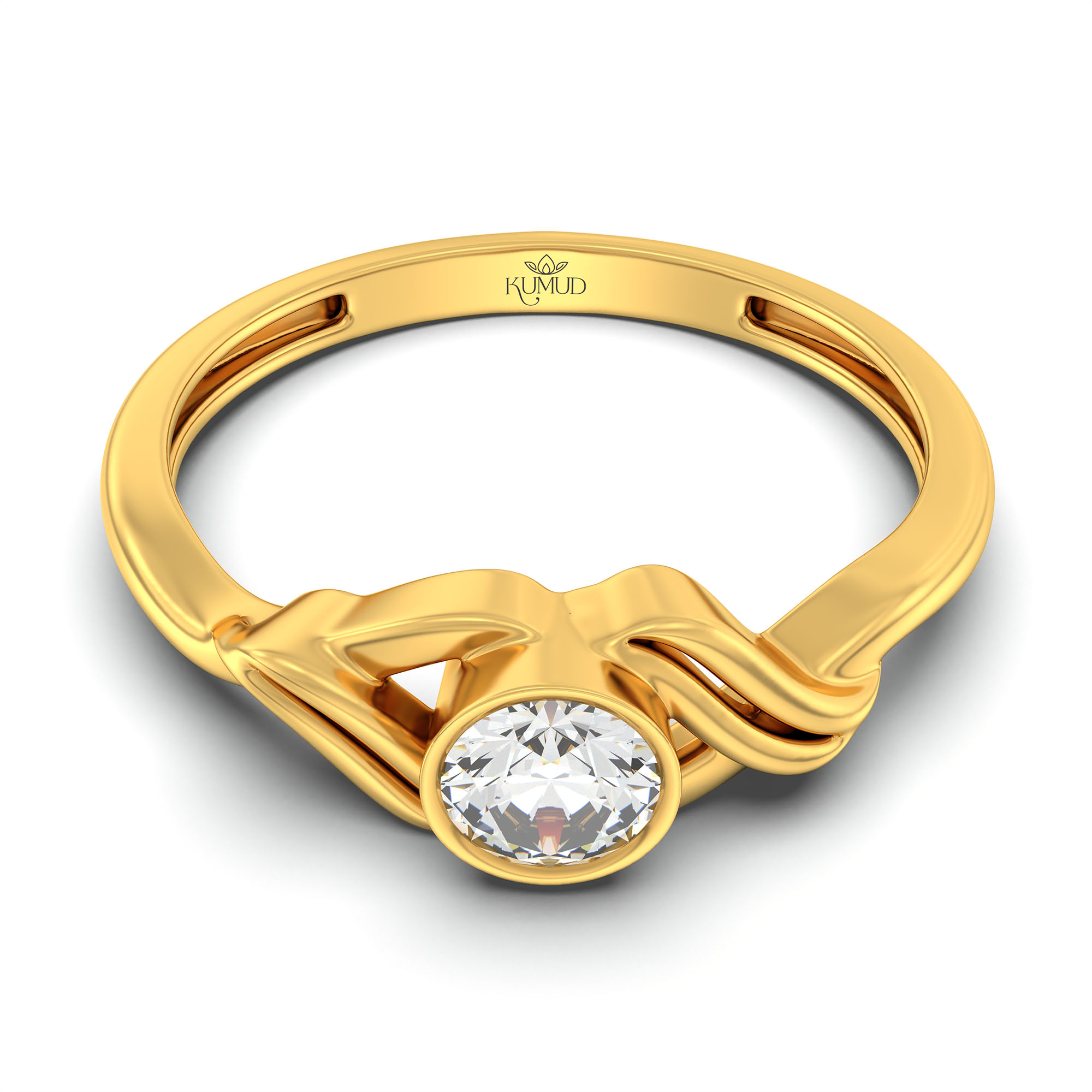 Lab-Grown Diamond Solitaire Ring for Women in 22K Yellow Gold – 0.25 Ct Round, 3 g (Design K10-44-BBZAA) thumbnail