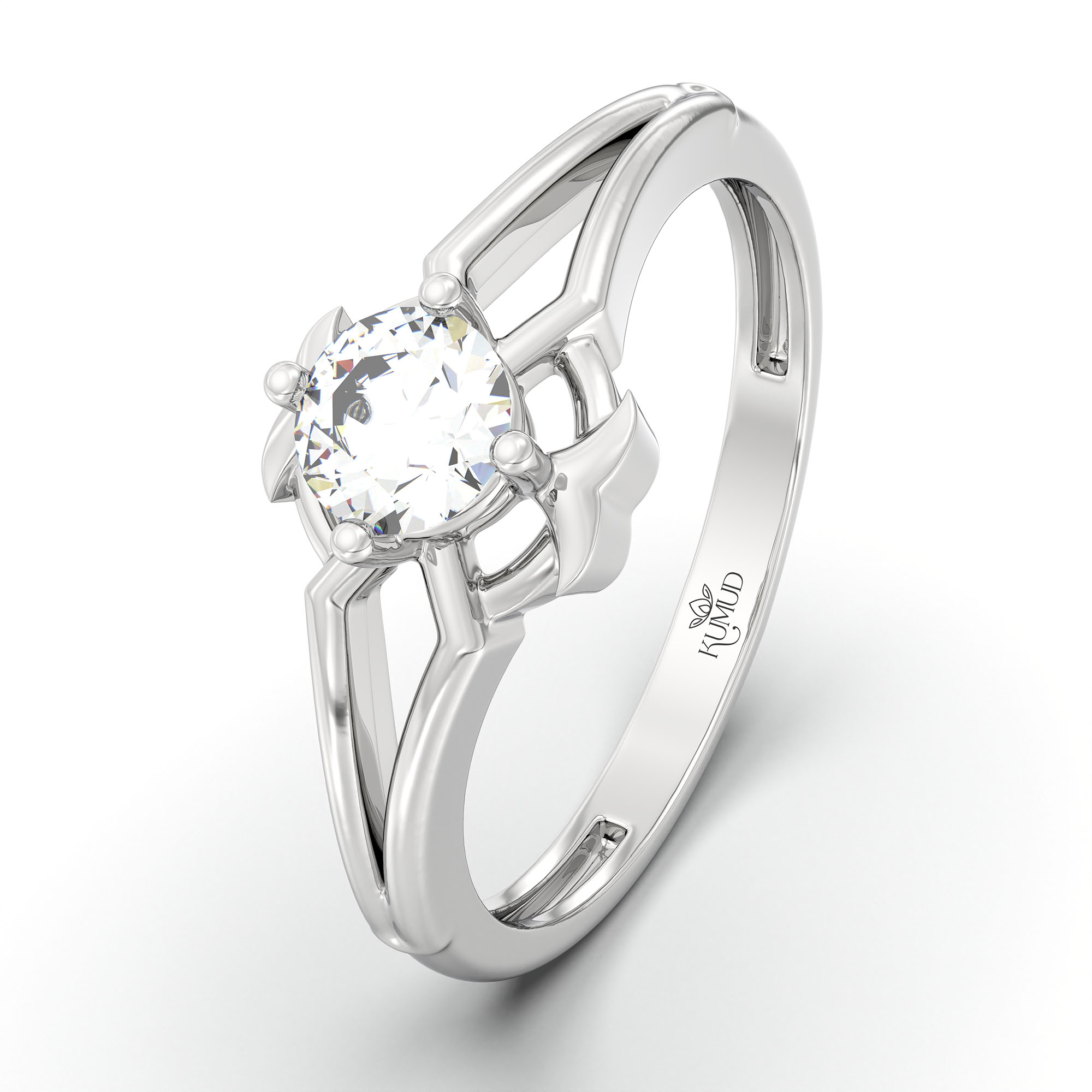 Lab-Grown Diamond Solitaire Ring for Women in 18K White Gold – 0.25 Ct Round, 3 g (Design K10-45-APGAA) thumbnail