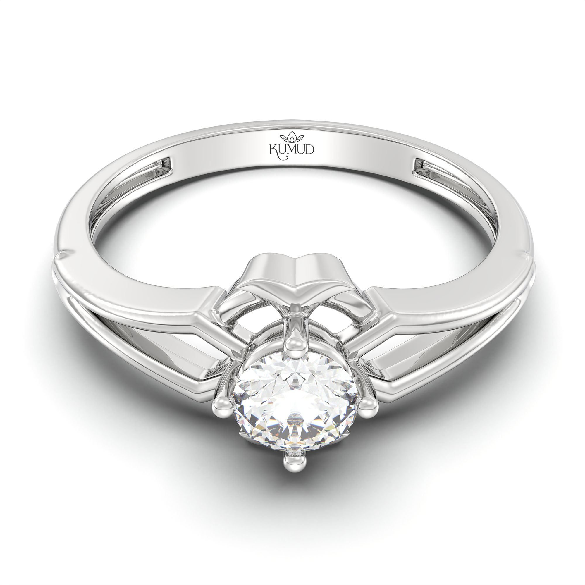 Lab-Grown Diamond Solitaire Ring for Women in 18K White Gold – 0.25 Ct Round, 3 g (Design K10-45-APGAA) thumbnail