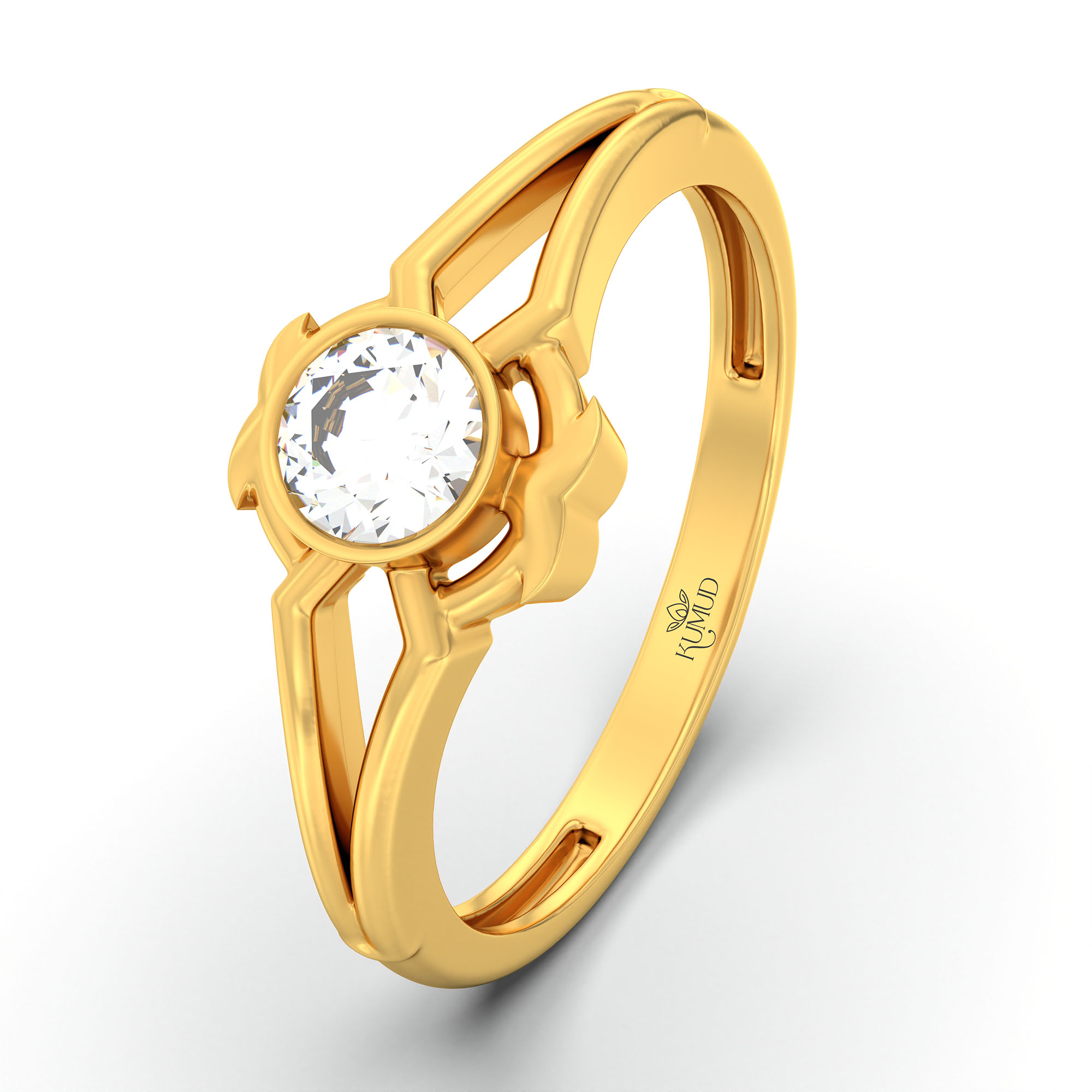 Lab-Grown Diamond Solitaire Ring for Women in 22K Yellow Gold – 0.25 Ct Round, 3 g (Design K10-45-BBZAA) thumbnail
