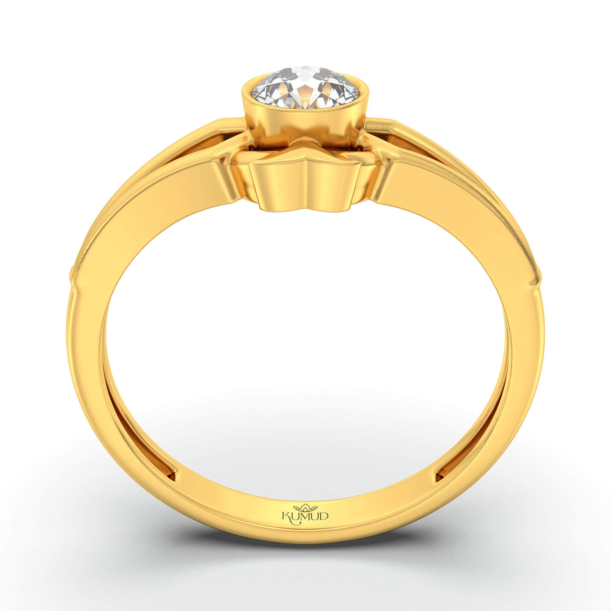 Lab-Grown Diamond Solitaire Ring for Women in 22K Yellow Gold – 0.25 Ct Round, 3 g (Design K10-45-BBZAA) thumbnail