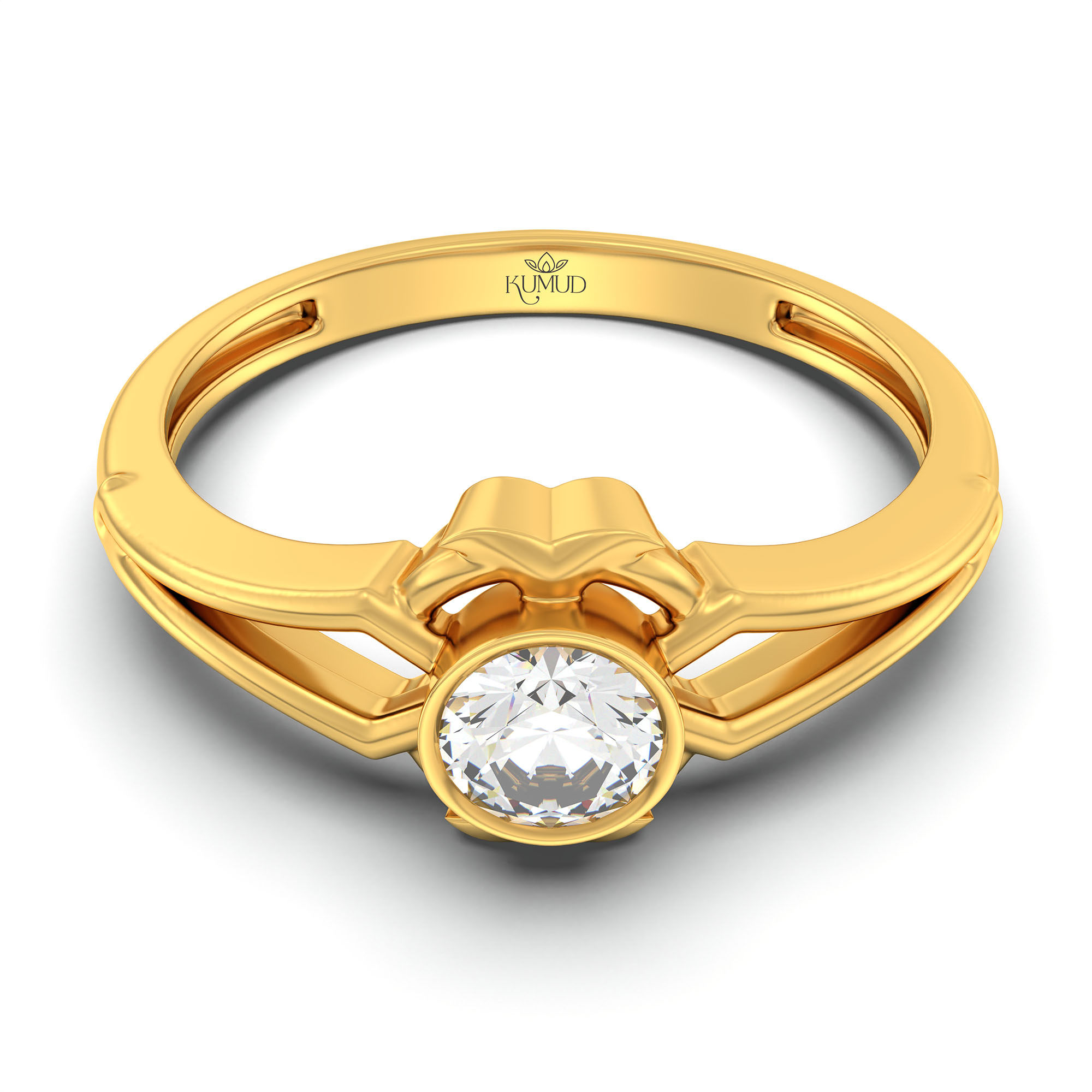 Lab-Grown Diamond Solitaire Ring for Women in 22K Yellow Gold – 0.25 Ct Round, 3 g (Design K10-45-BBZAA) thumbnail
