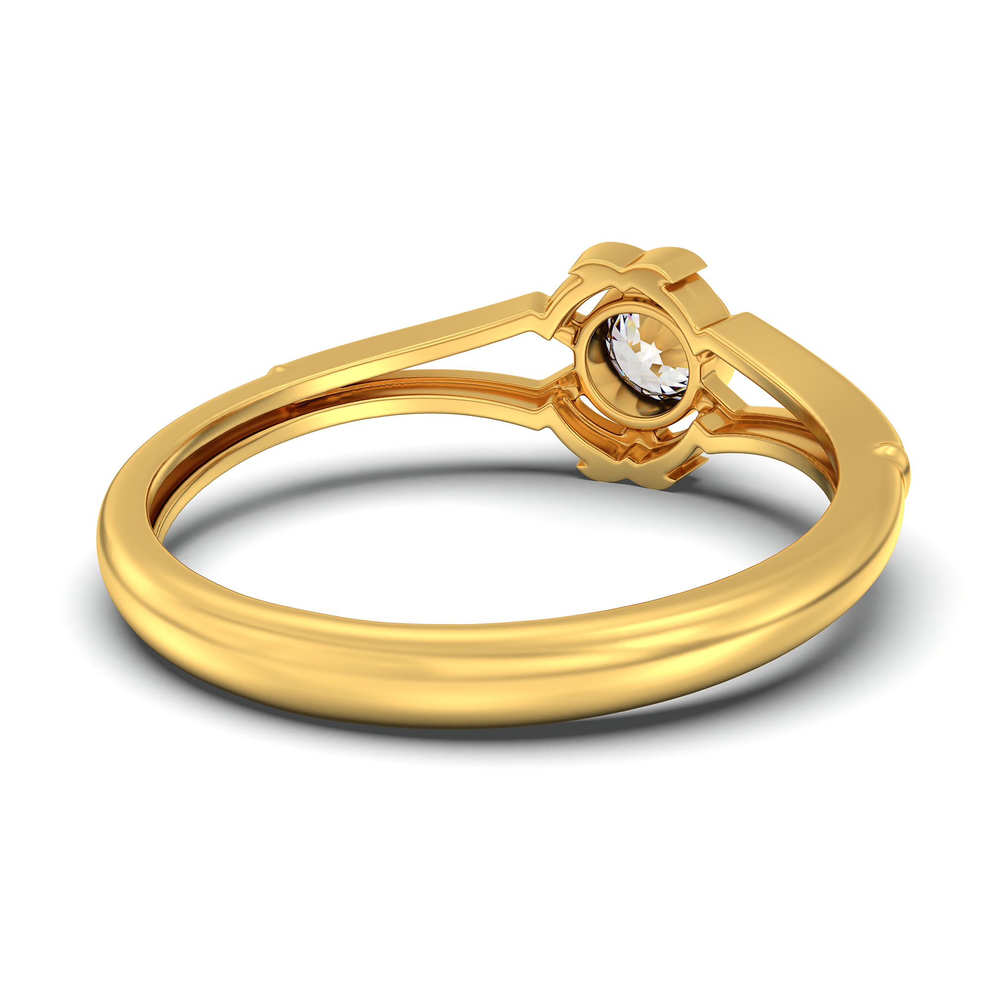 Lab-Grown Diamond Solitaire Ring for Women in 22K Yellow Gold – 0.25 Ct Round, 3 g (Design K10-45-BBZAA) thumbnail