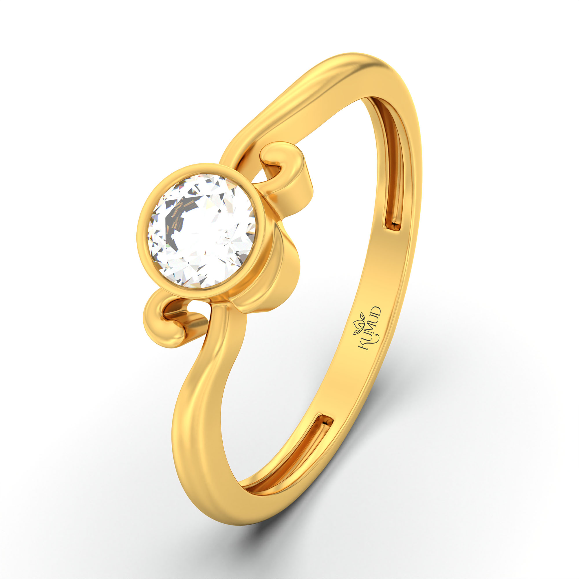 Lab-Grown Diamond Solitaire Ring for Women in 22K Yellow Gold – 0.25 Ct Round, 3 g (Design K10-46-BBZAA) thumbnail