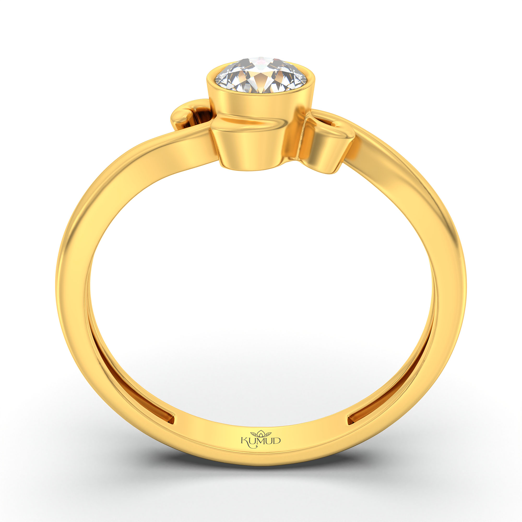 Lab-Grown Diamond Solitaire Ring for Women in 22K Yellow Gold – 0.25 Ct Round, 3 g (Design K10-46-BBZAA) thumbnail