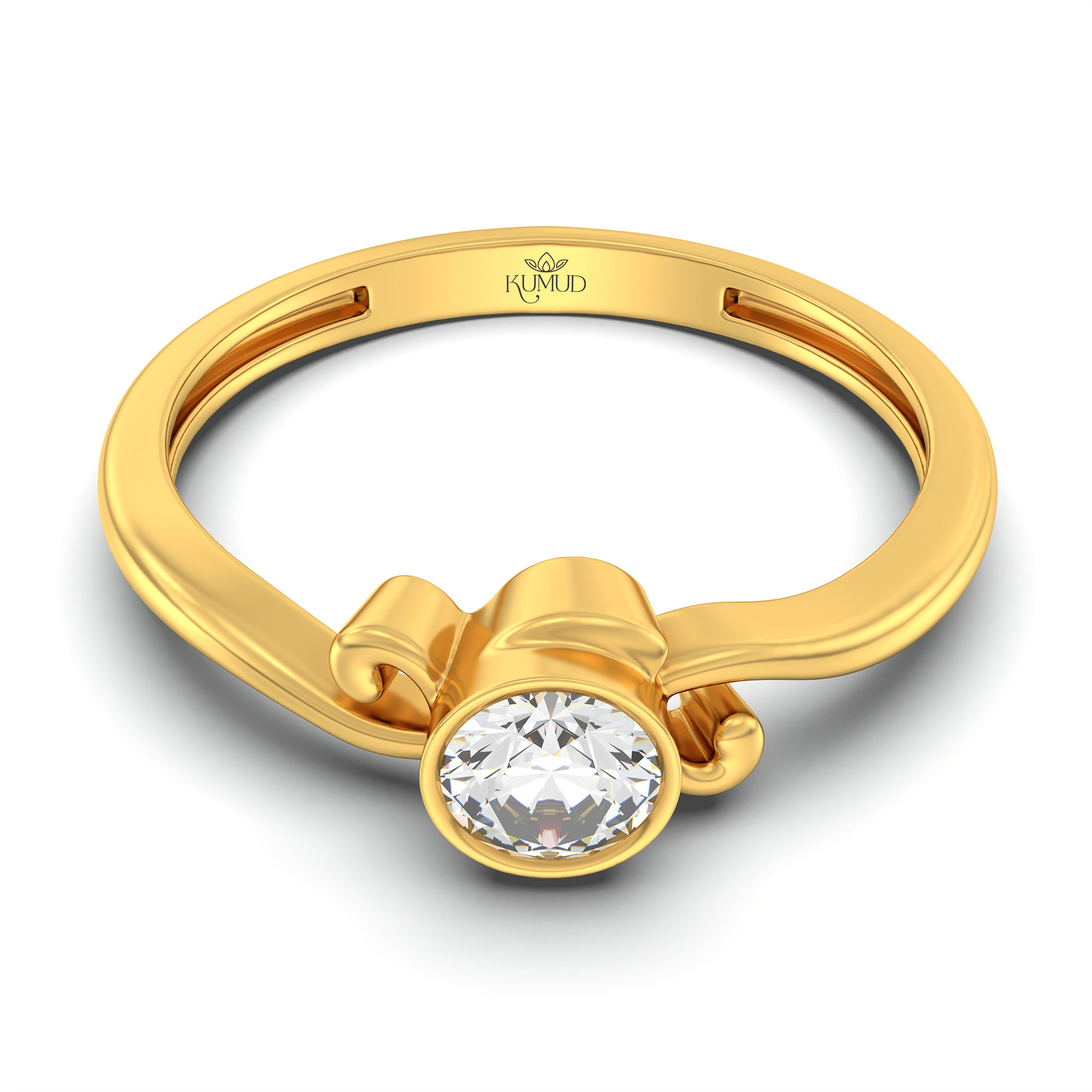 Lab-Grown Diamond Solitaire Ring for Women in 22K Yellow Gold – 0.25 Ct Round, 3 g (Design K10-46-BBZAA) thumbnail