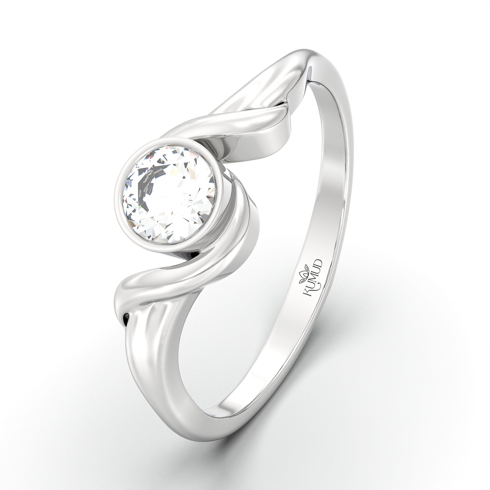 Lab-Grown Diamond Solitaire Ring for Women in 18K White Gold – 0.25 Ct Round, 3 g (Design K10-47-BBZAA) thumbnail