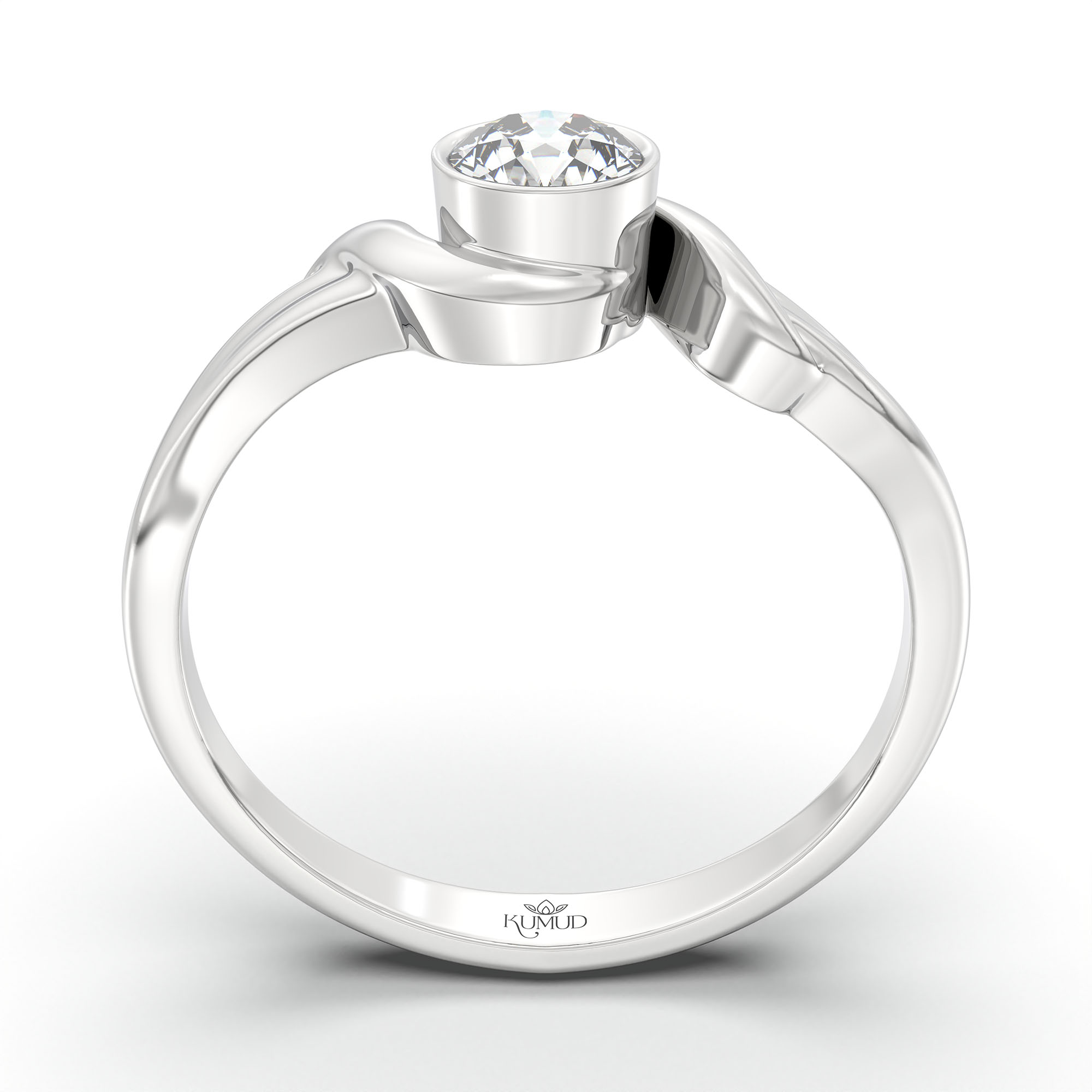 Lab-Grown Diamond Solitaire Ring for Women in 18K White Gold – 0.25 Ct Round, 3 g (Design K10-47-BBZAA) thumbnail