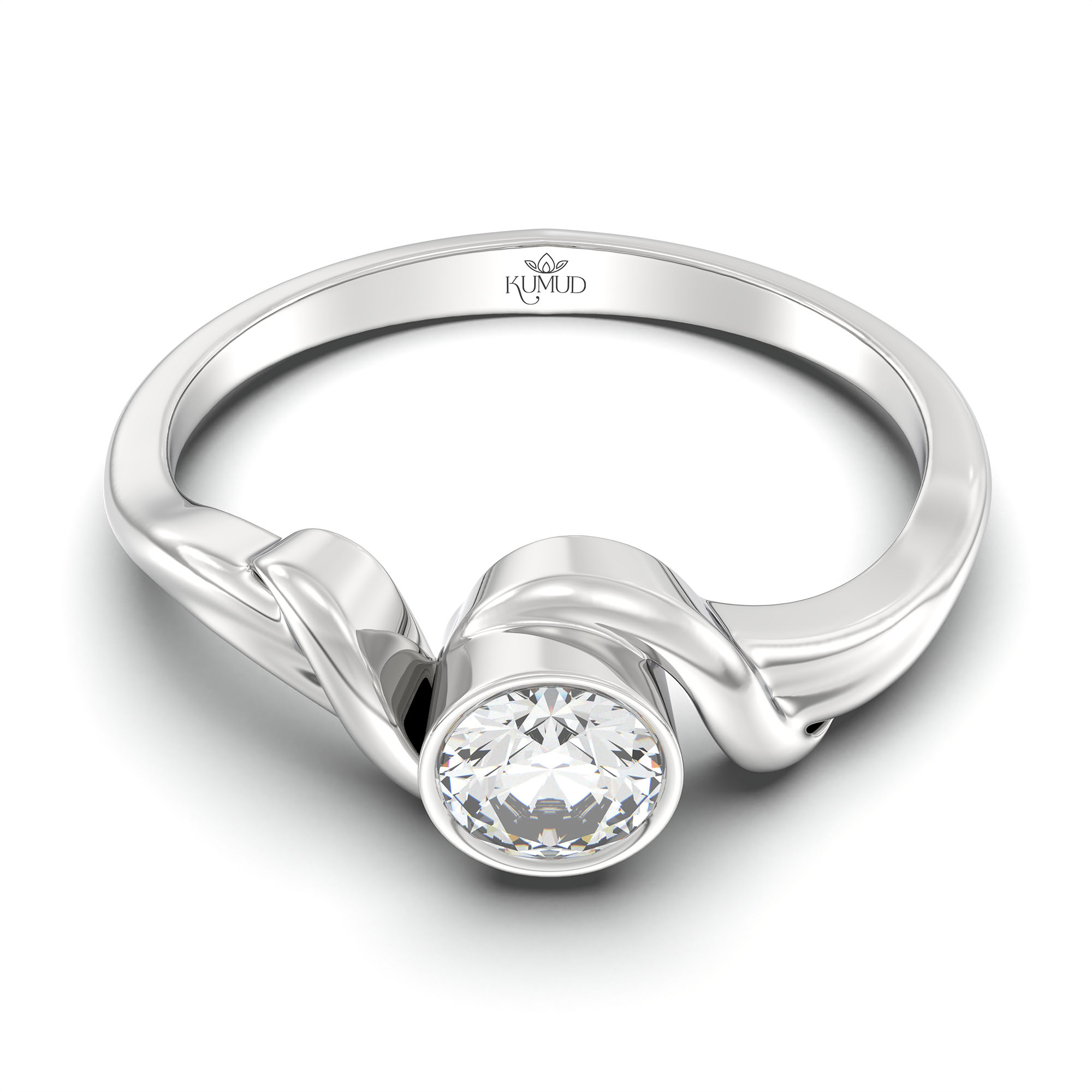 Lab-Grown Diamond Solitaire Ring for Women in 18K White Gold – 0.25 Ct Round, 3 g (Design K10-47-BBZAA) thumbnail