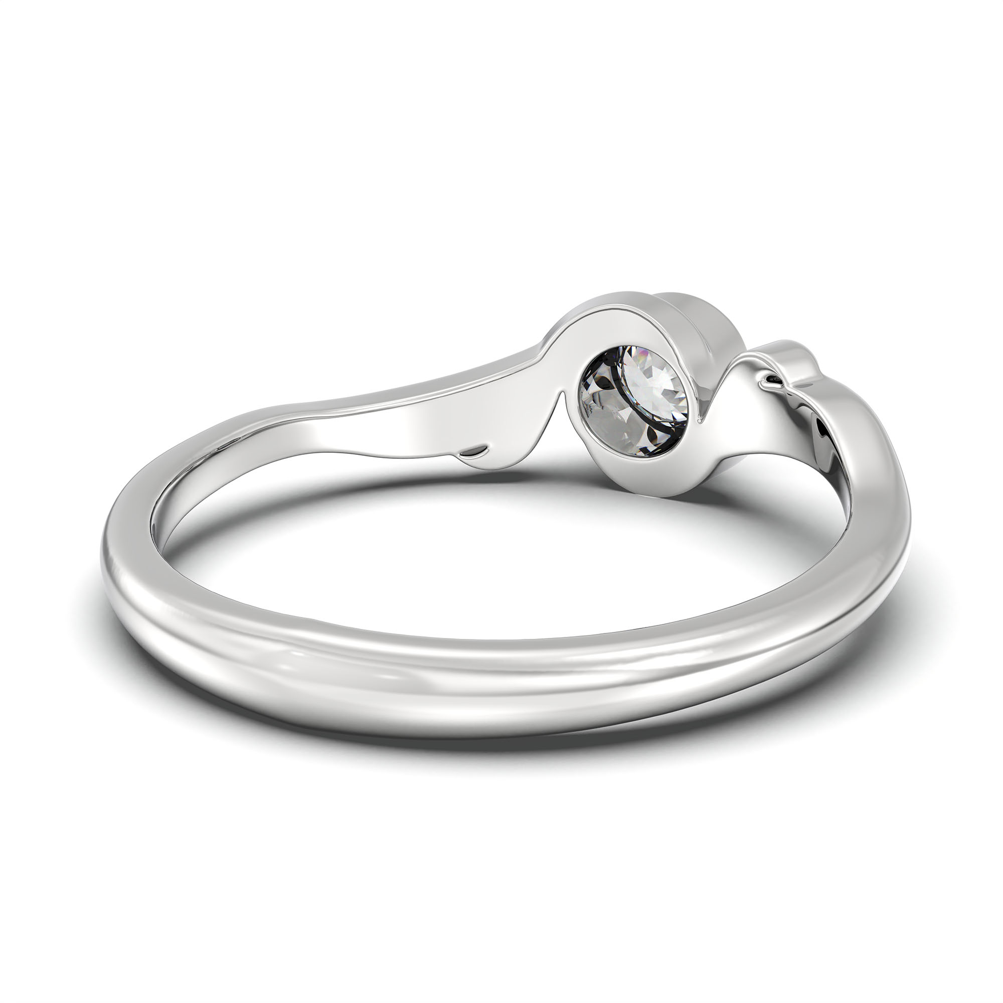 Lab-Grown Diamond Solitaire Ring for Women in 18K White Gold – 0.25 Ct Round, 3 g (Design K10-47-BBZAA) thumbnail