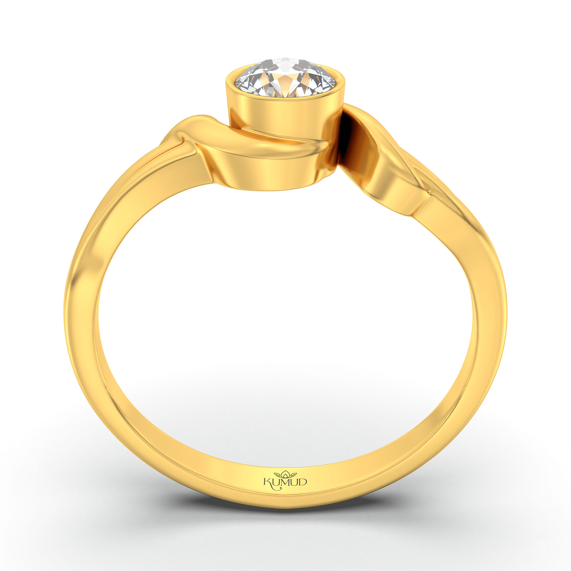 Lab-Grown Diamond Solitaire Ring for Women in 22K Yellow Gold – 0.25 Ct Round, 3 g (Design K10-47-BBZAA) thumbnail