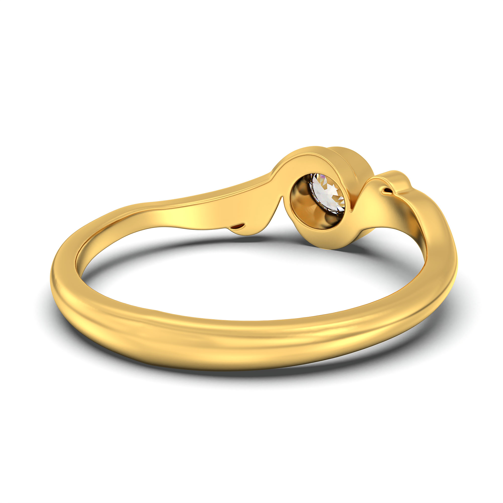 Lab-Grown Diamond Solitaire Ring for Women in 22K Yellow Gold – 0.25 Ct Round, 3 g (Design K10-47-BBZAA) thumbnail
